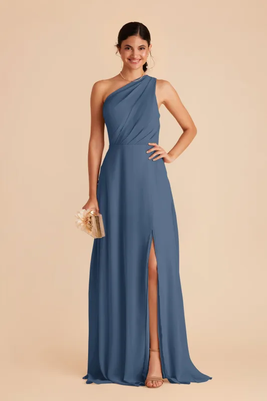 Kira Chiffon Dress With Slit - Twilight sold by Birdy Grey