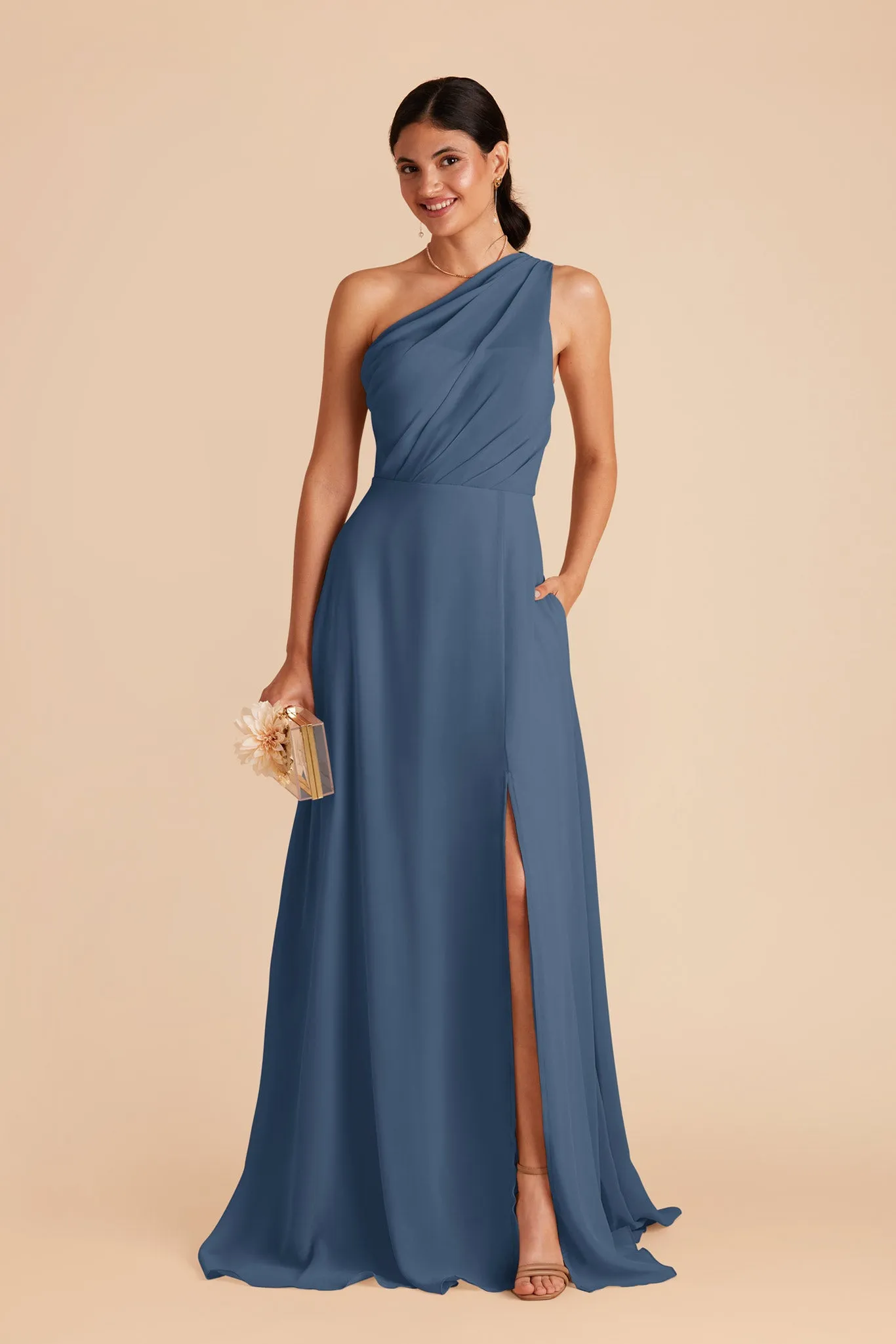 Kira Chiffon Dress With Slit - Twilight sold by Birdy Grey product image thumbnail 4