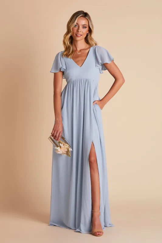 Hannah Chiffon Dress - Dusty Blue sold by Birdy Grey