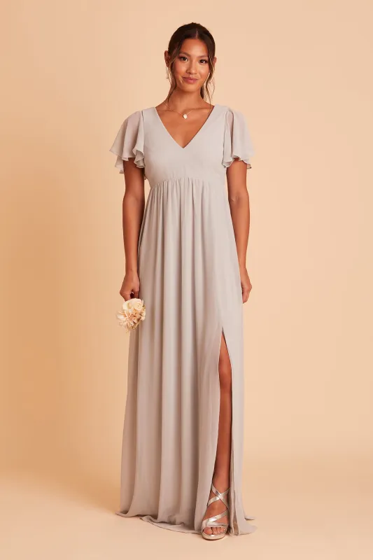 Hannah Chiffon Dress - Dove Gray sold by Birdy Grey