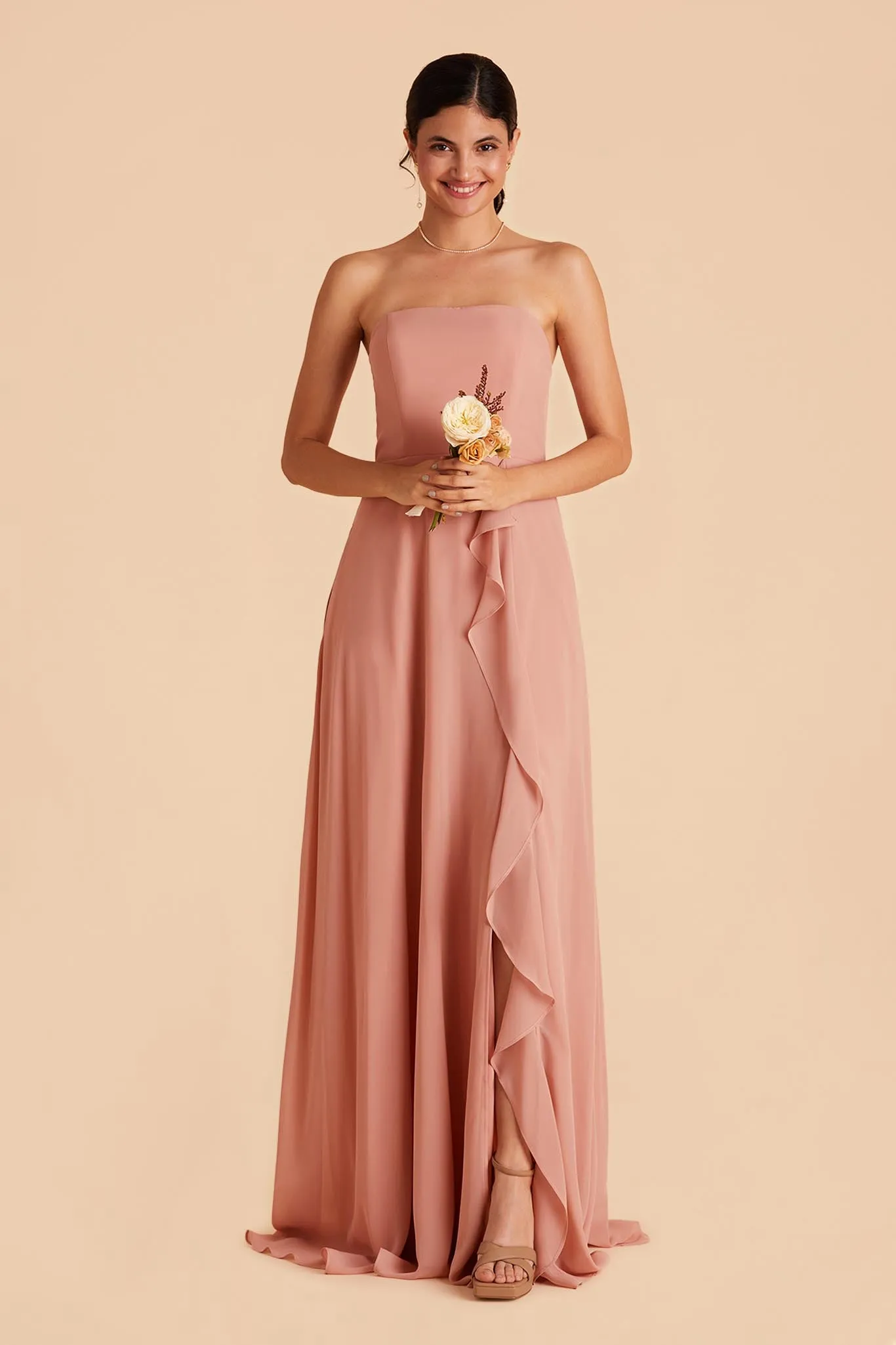 Winnie Chiffon Dress - Dusty Rose sold by Birdy Grey
