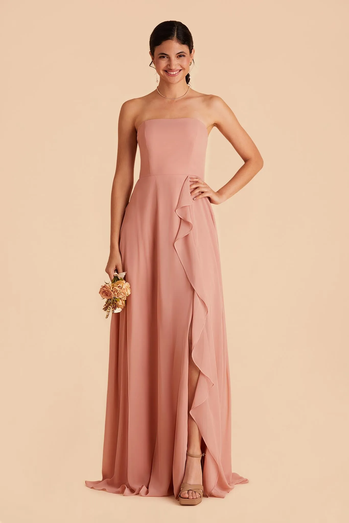 Winnie Chiffon Dress - Dusty Rose sold by Birdy Grey product image thumbnail 3