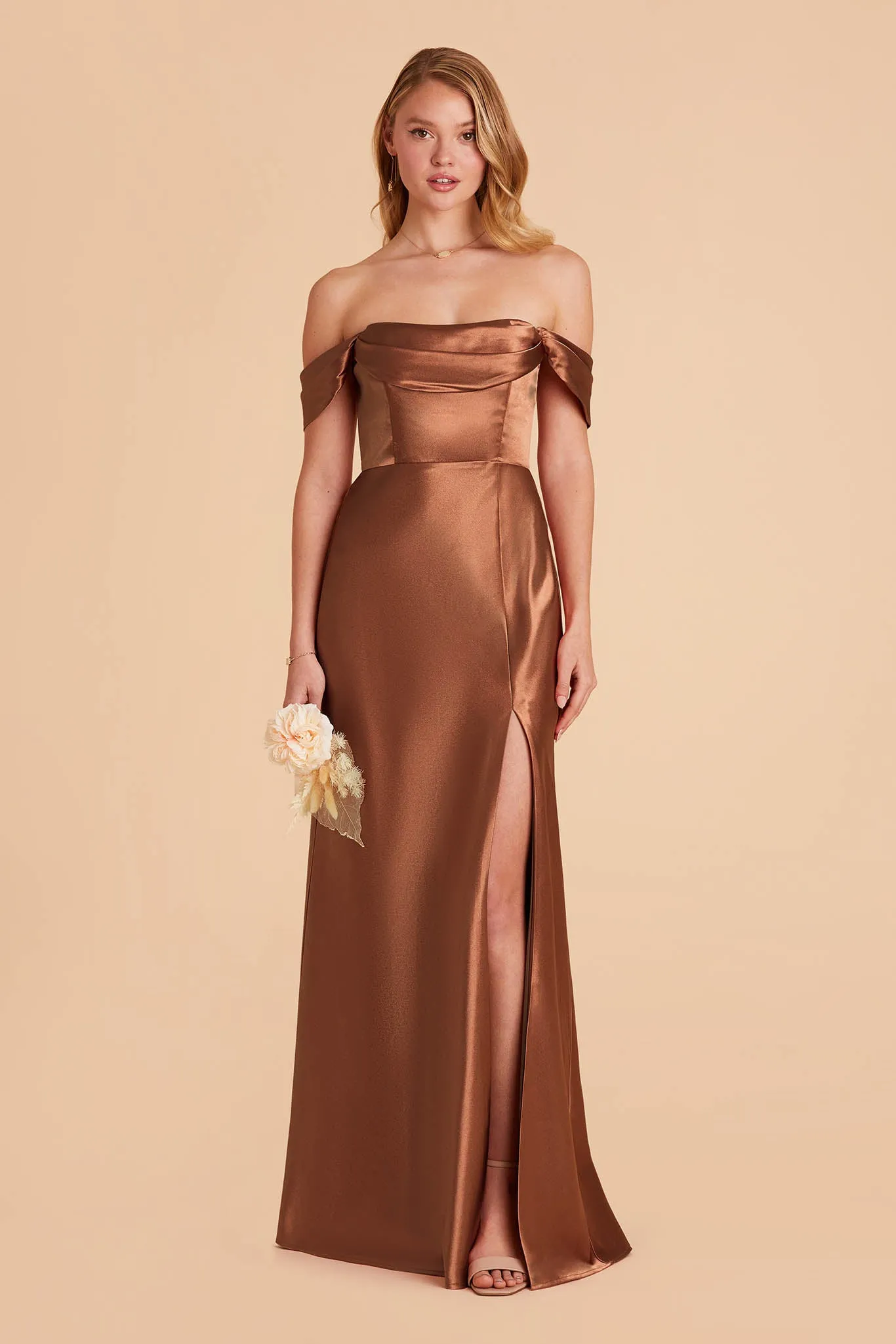 Mia Shiny Satin Dress - Rust sold by Birdy Grey product image thumbnail 4
