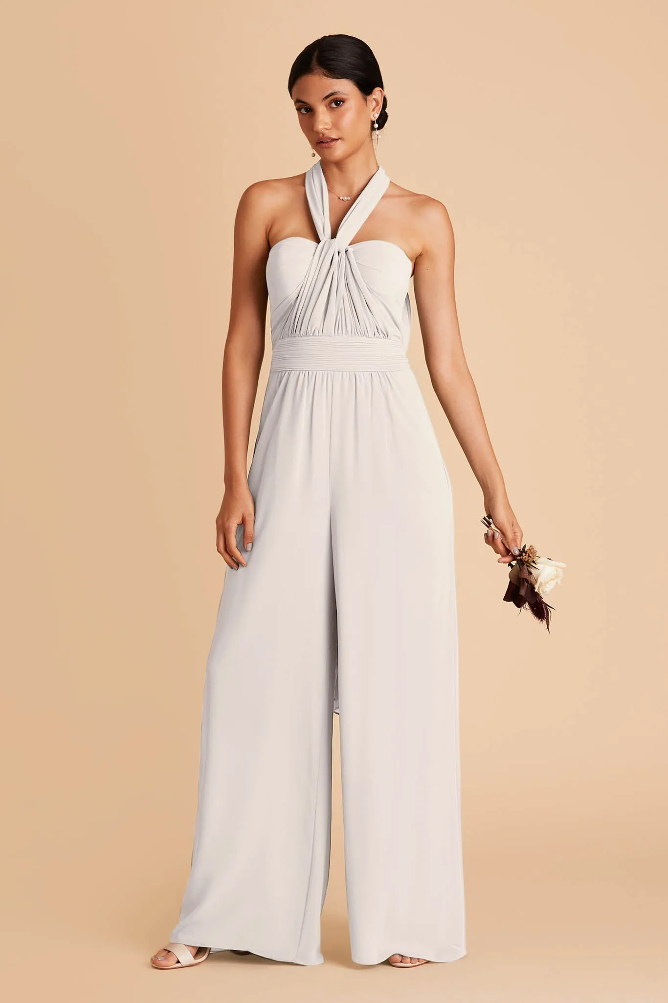 Gigi Chiffon Jumpsuit - Dove Gray sold by Birdy Grey