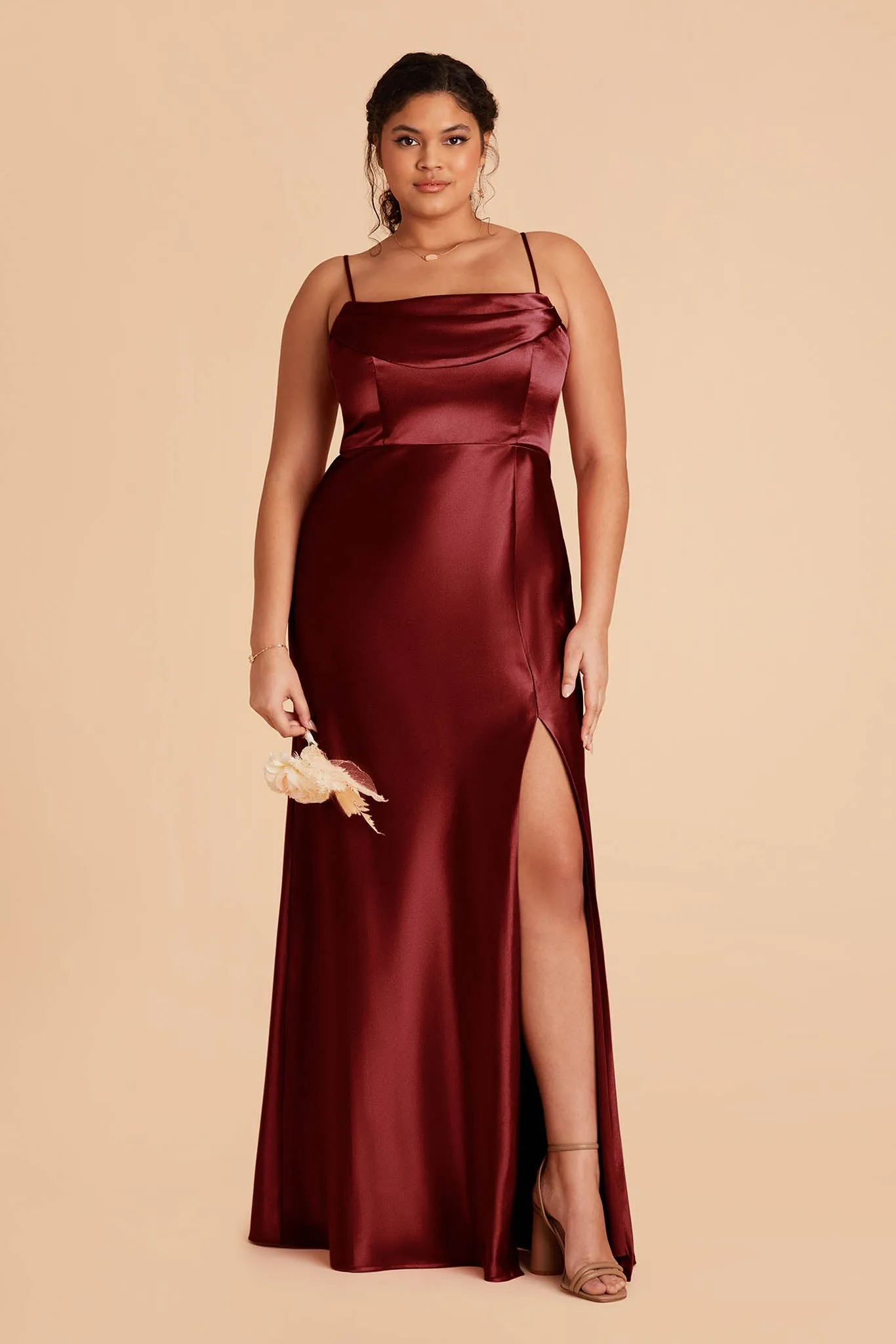 Mia Shiny Satin Dress - Cabernet sold by Birdy Grey product image thumbnail 2