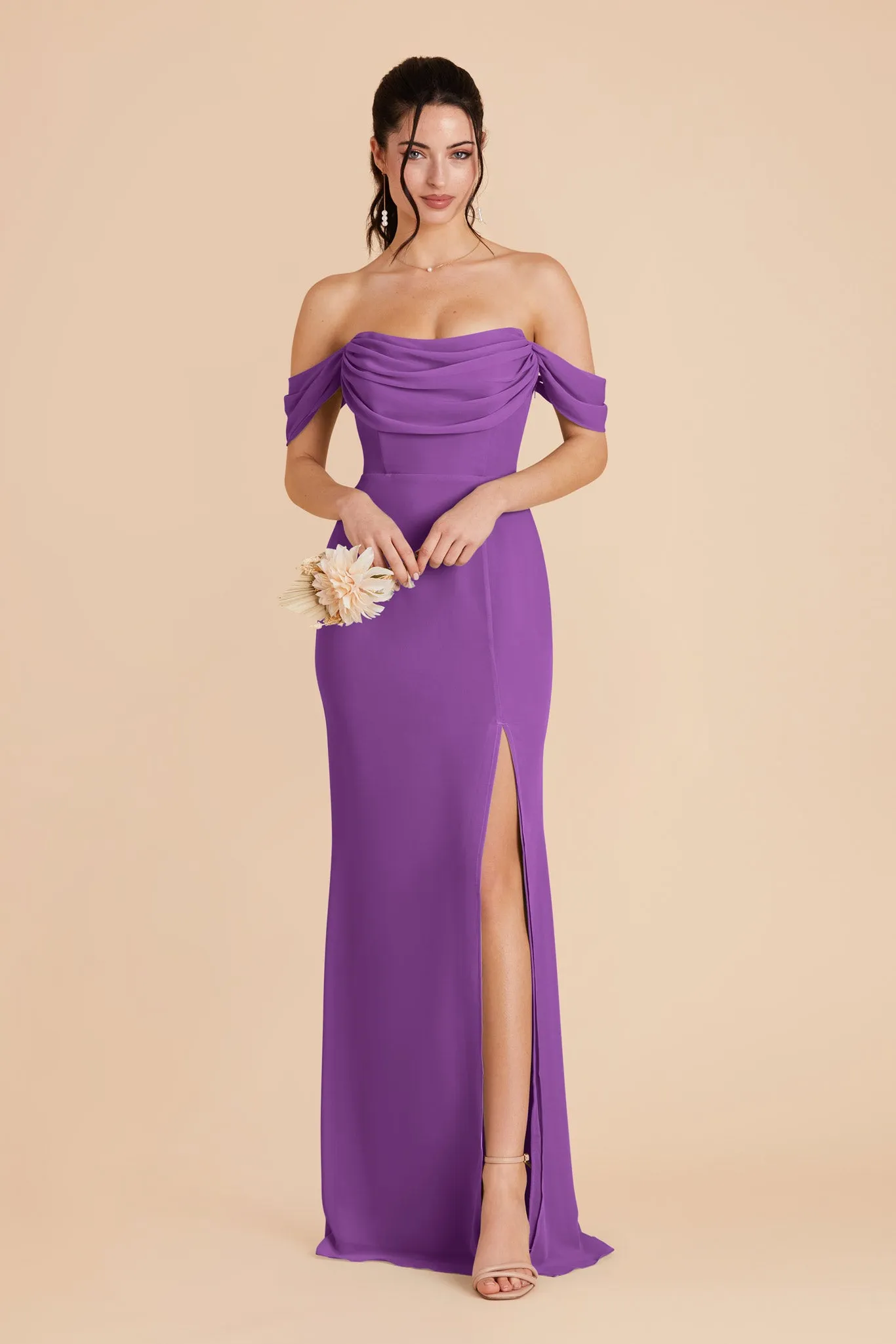 Mira Chiffon Dress - Amethyst sold by Birdy Grey
