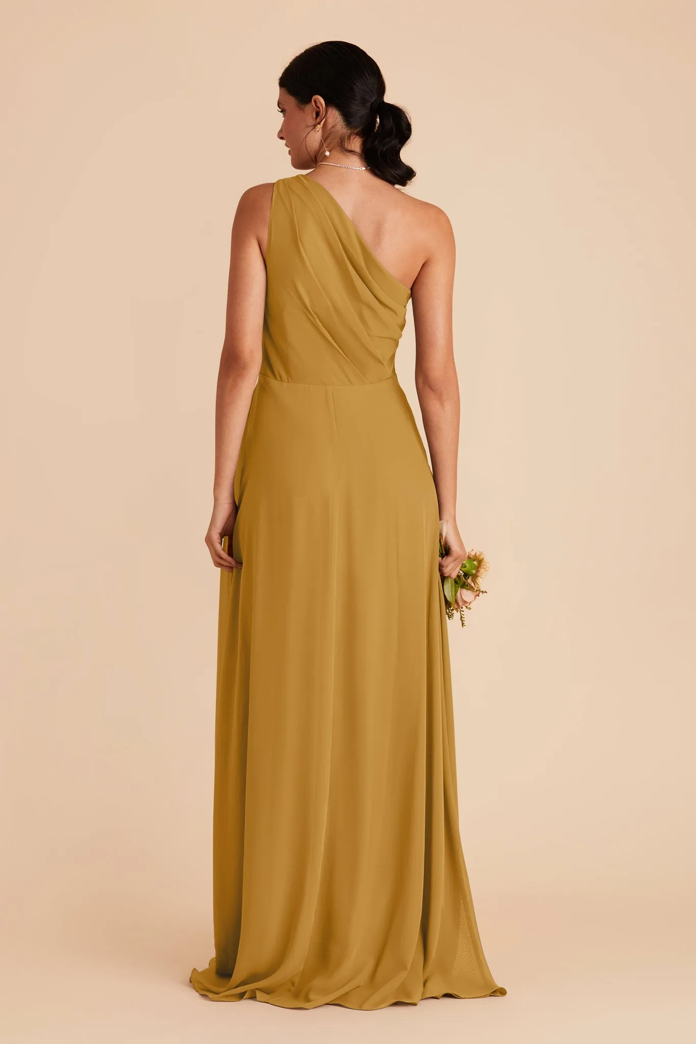 Kira Chiffon Dress With Slit - Marigold sold by Birdy Grey product image thumbnail 5