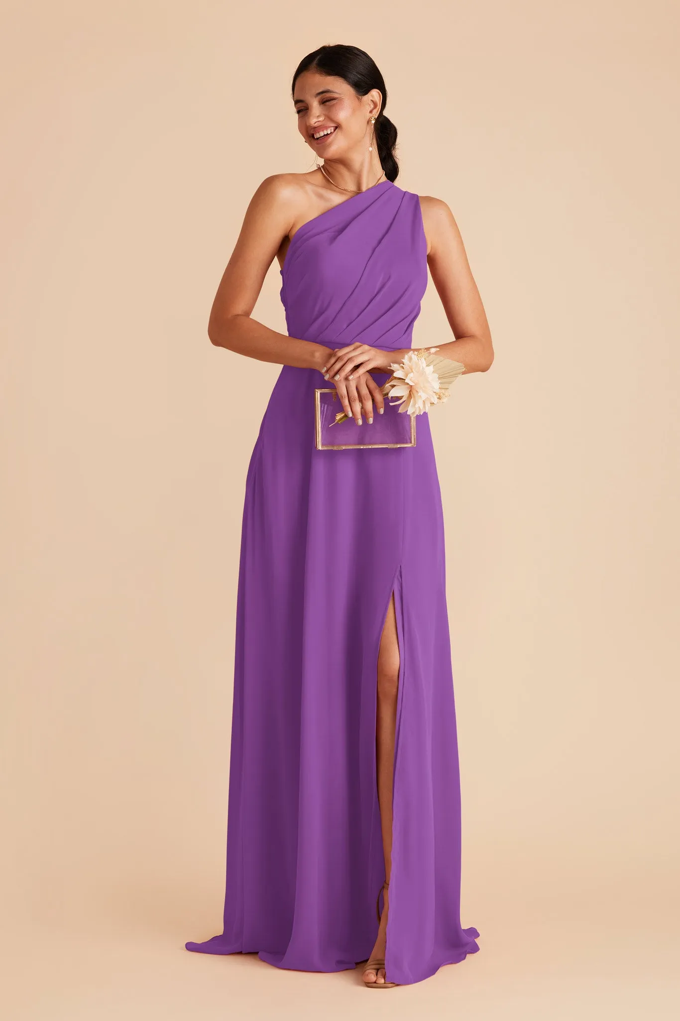 Kira Chiffon Dress With Slit - Amethyst sold by Birdy Grey product image thumbnail 4