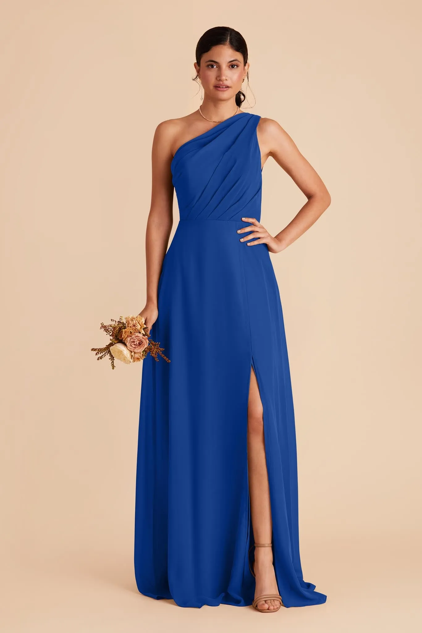 Kira Chiffon Dress With Slit - Cobalt Blue sold by Birdy Grey product image thumbnail 3