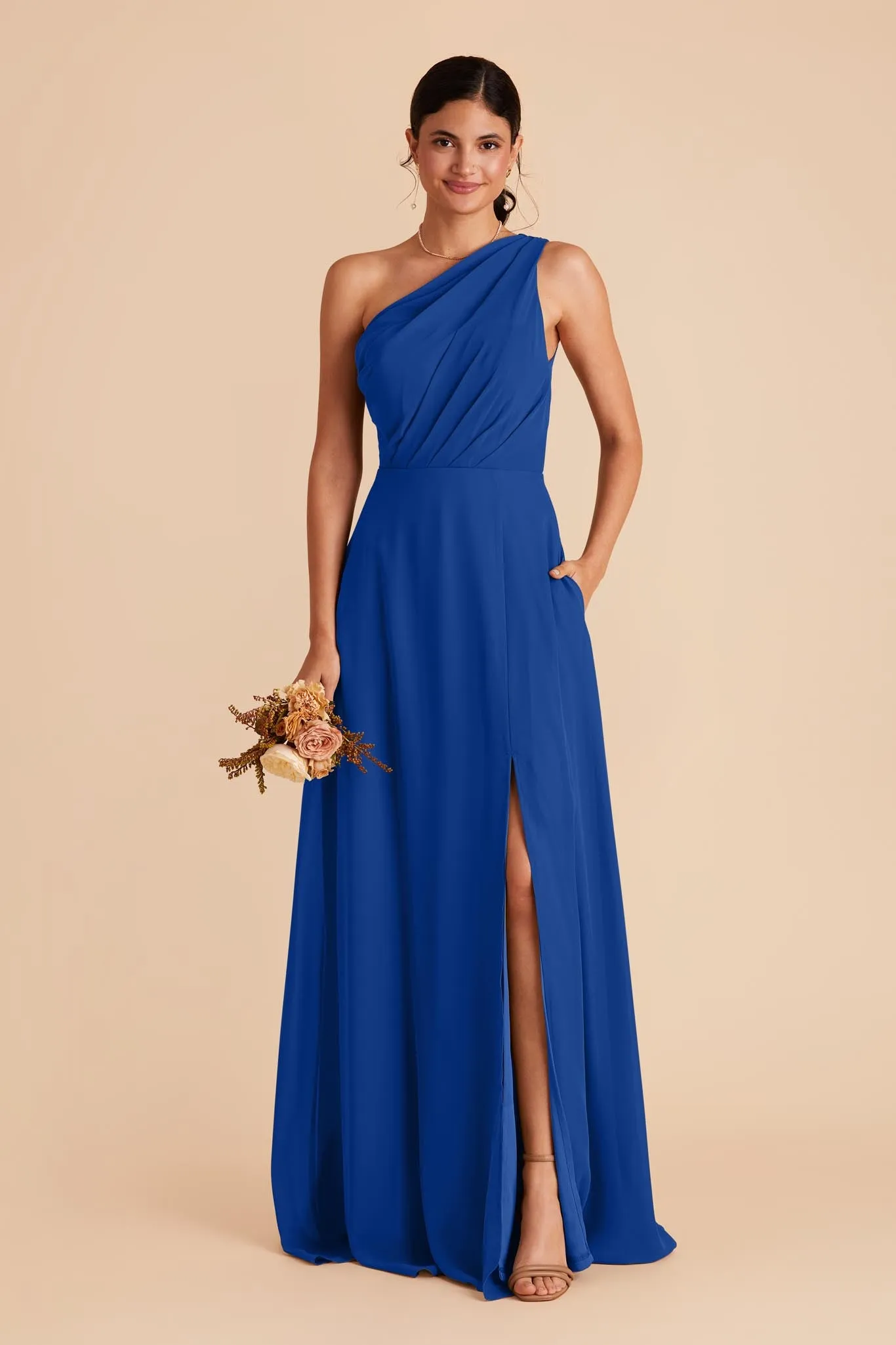 Kira Chiffon Dress With Slit - Cobalt Blue sold by Birdy Grey product image thumbnail 4