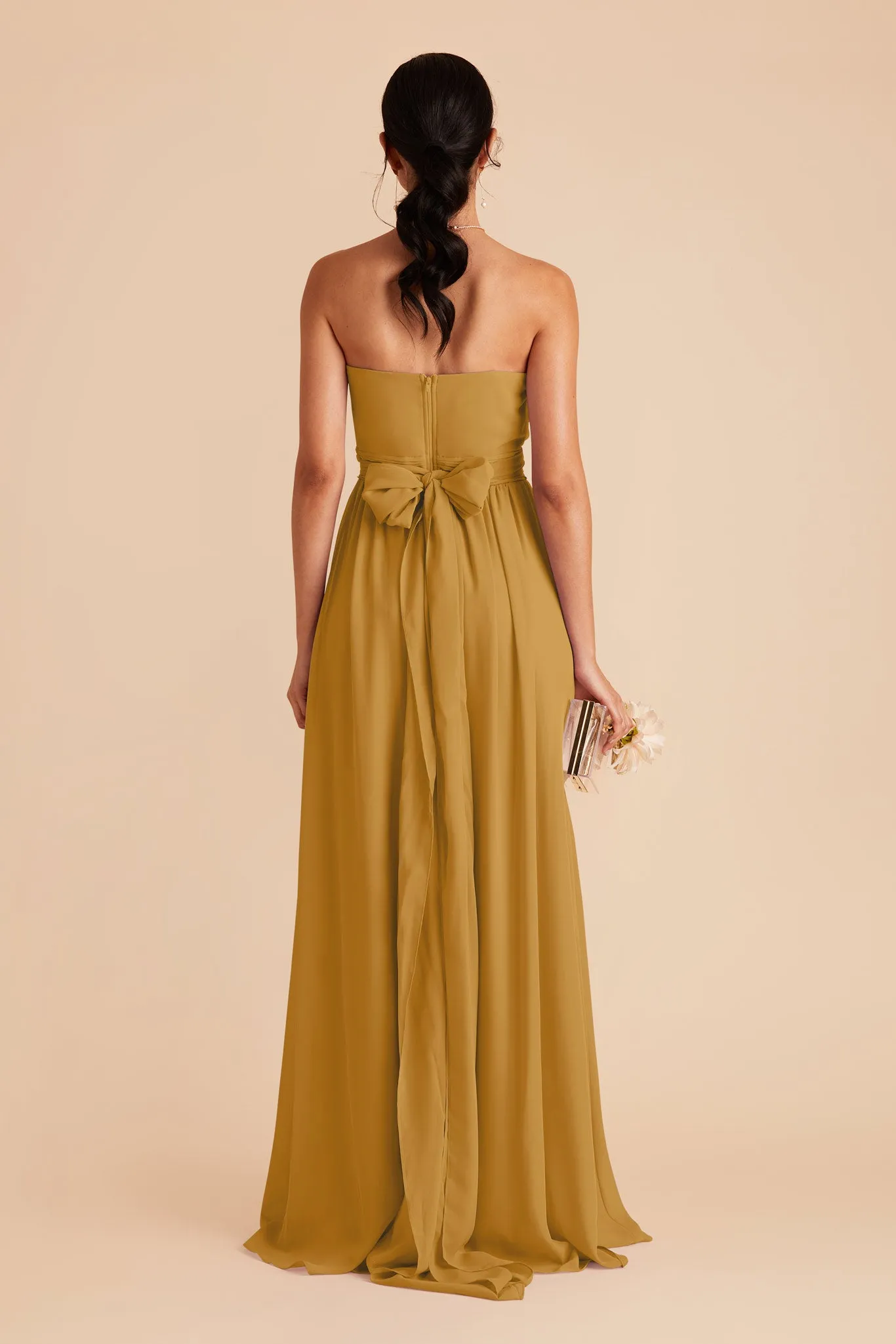 Grace Chiffon Dress With Slit - Marigold sold by Birdy Grey product image thumbnail 5