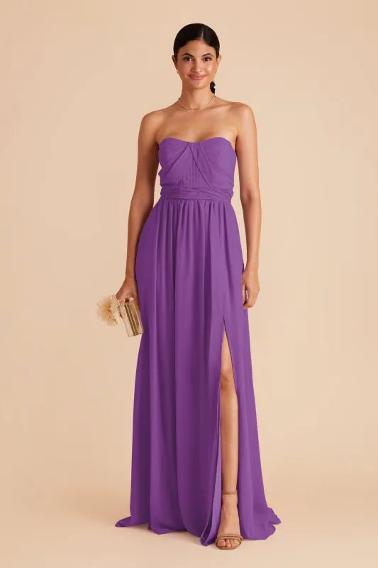 Grace Chiffon Dress With Slit - Amethyst sold by Birdy Grey