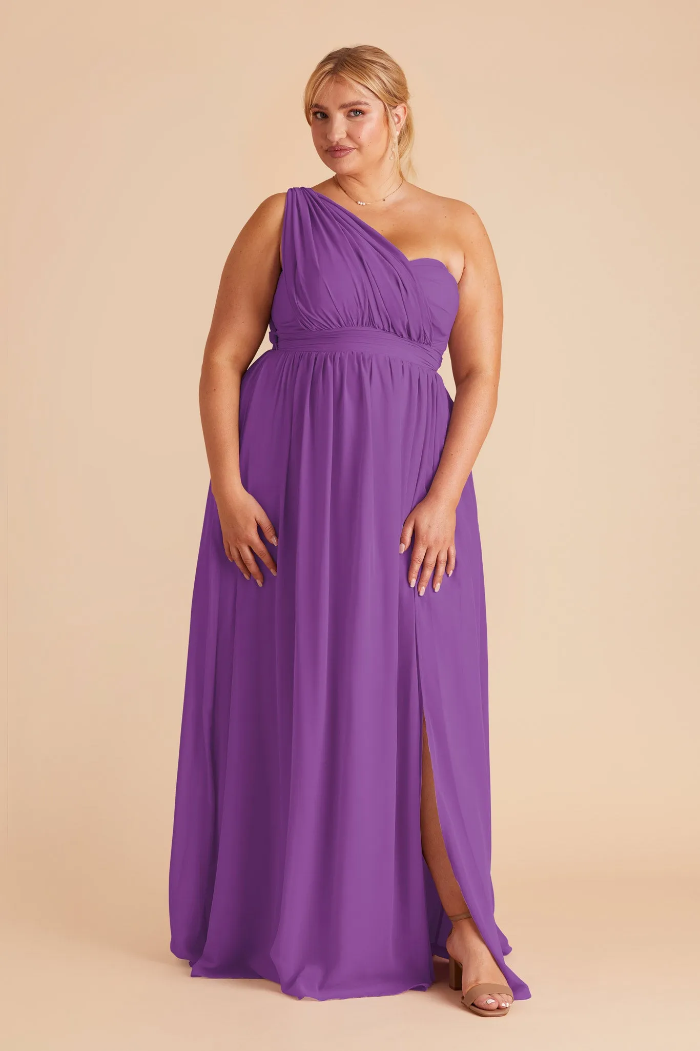 Grace Chiffon Dress With Slit - Amethyst sold by Birdy Grey product image thumbnail 2