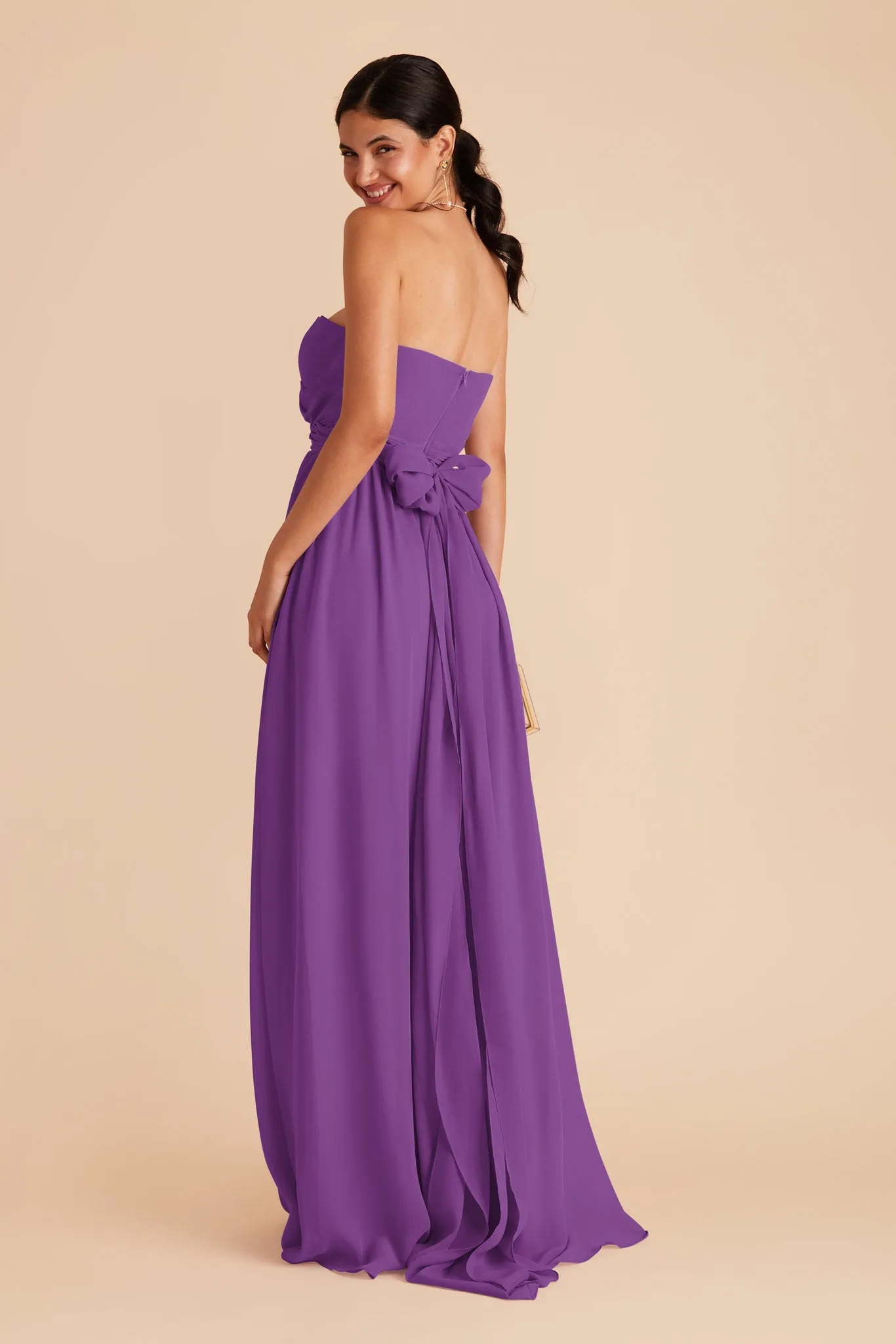 Grace Chiffon Dress With Slit - Amethyst sold by Birdy Grey product image thumbnail 5