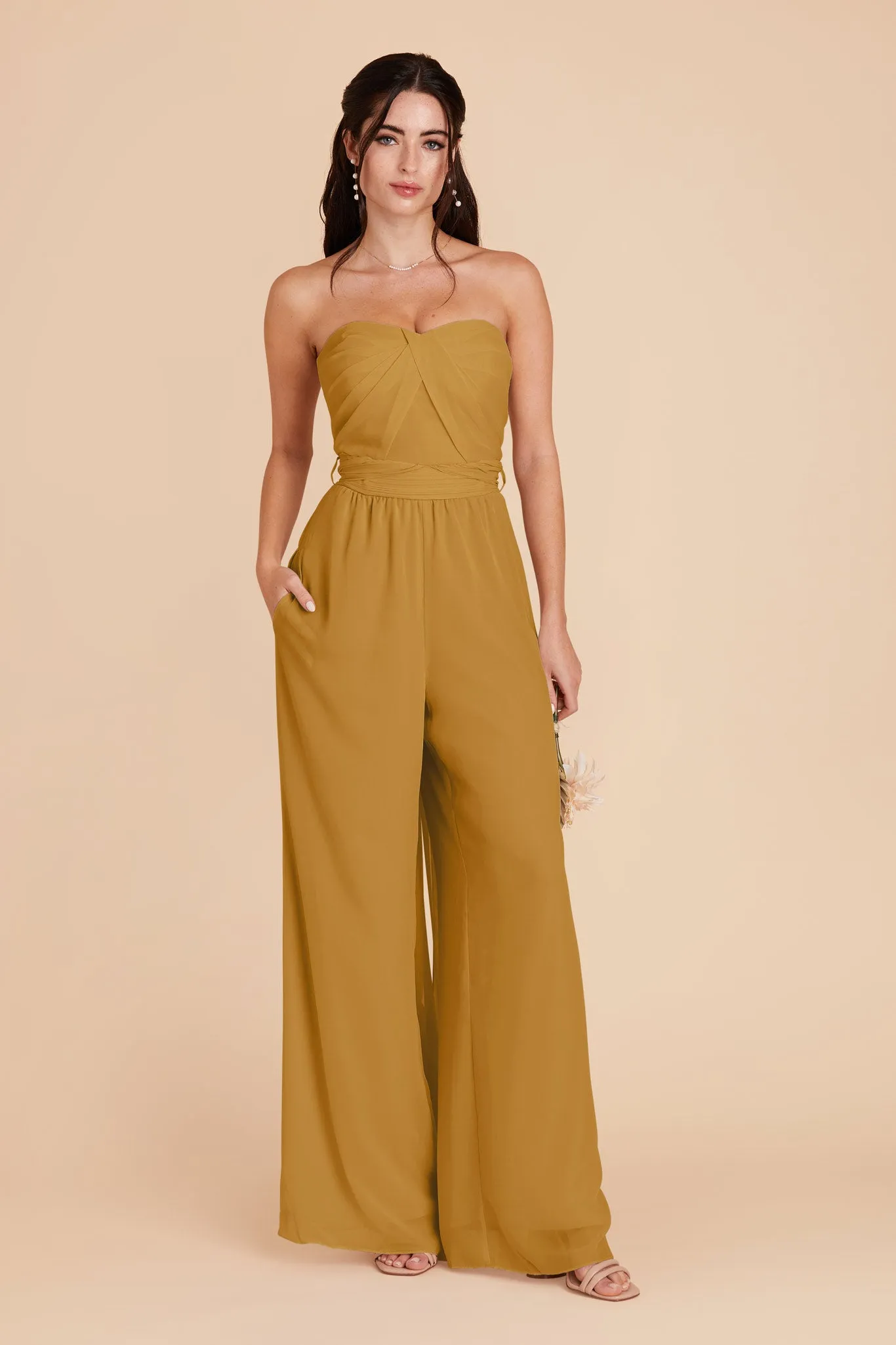 Gigi Chiffon Jumpsuit - Marigold sold by Birdy Grey