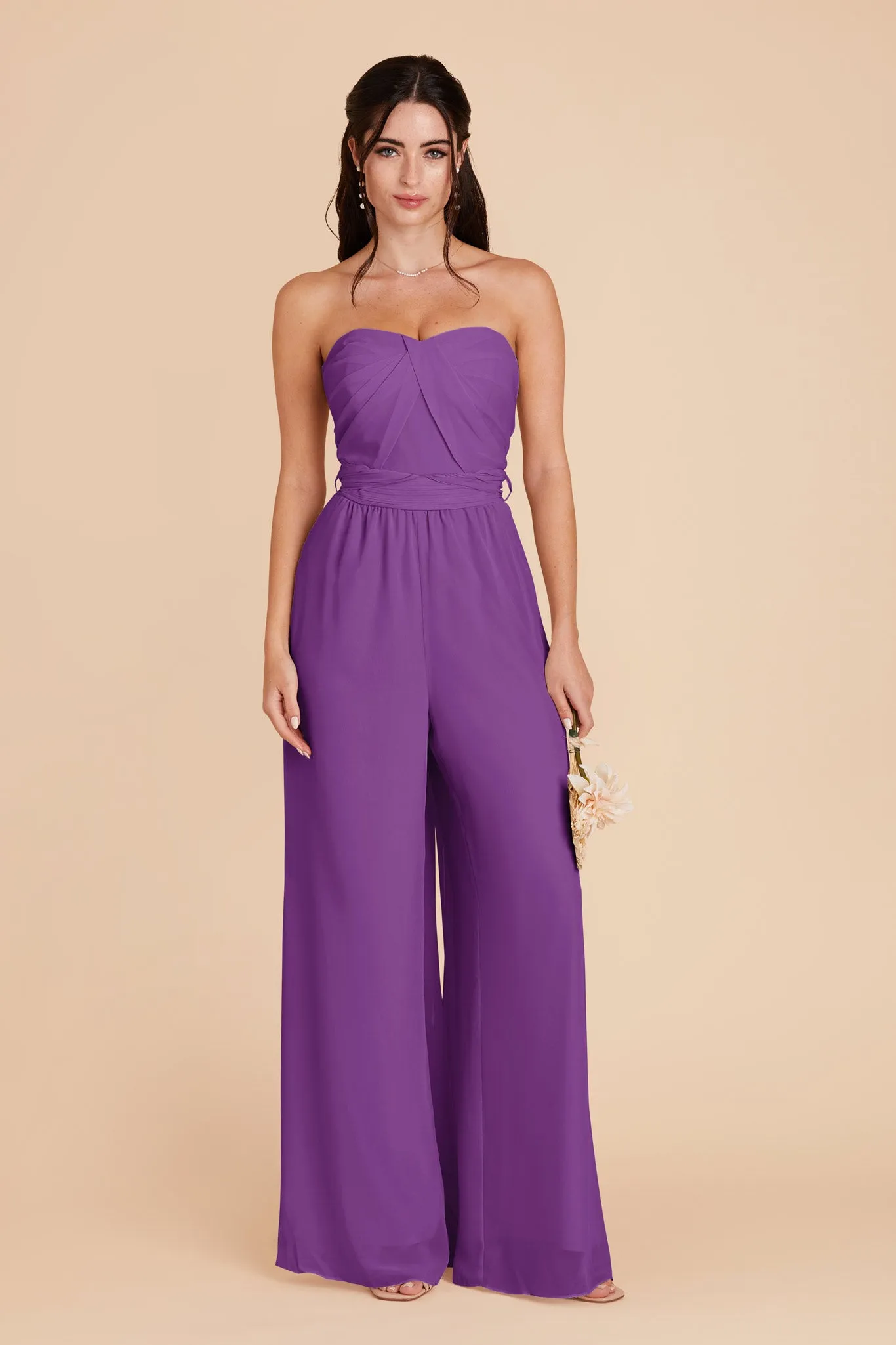 Gigi Chiffon Jumpsuit - Amethyst sold by Birdy Grey