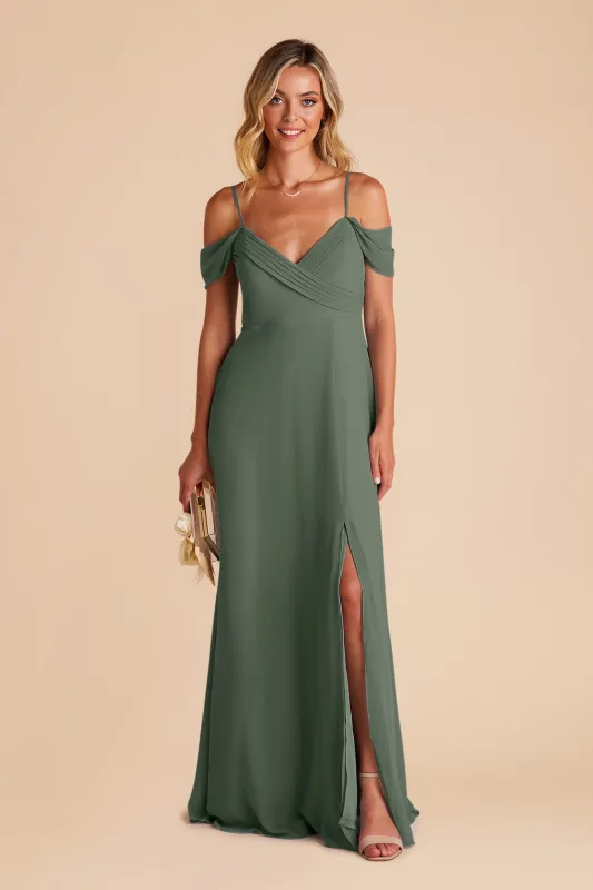 Spence Chiffon Dress With Slit - Eucalyptus sold by Birdy Grey