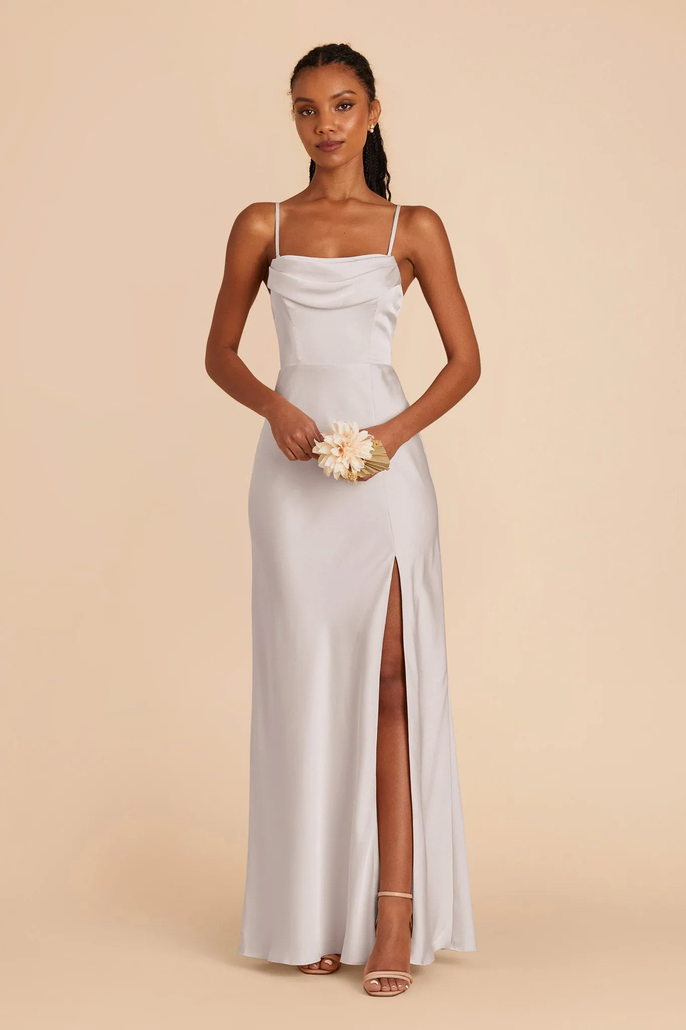 Mia Matte Satin Dress - Platinum sold by Birdy Grey product image thumbnail 3