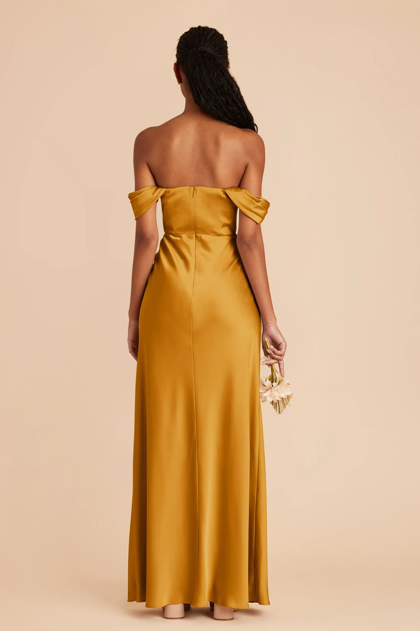 Mia Matte Satin Dress - Butterscotch sold by Birdy Grey product image thumbnail 5