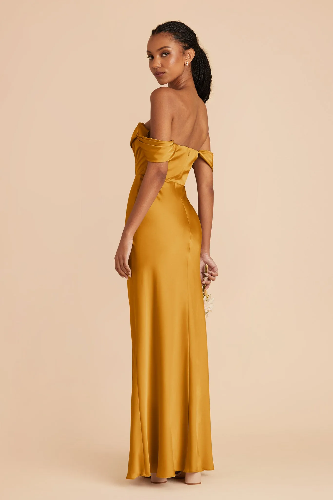 Mia Matte Satin Dress - Butterscotch sold by Birdy Grey product image thumbnail 4