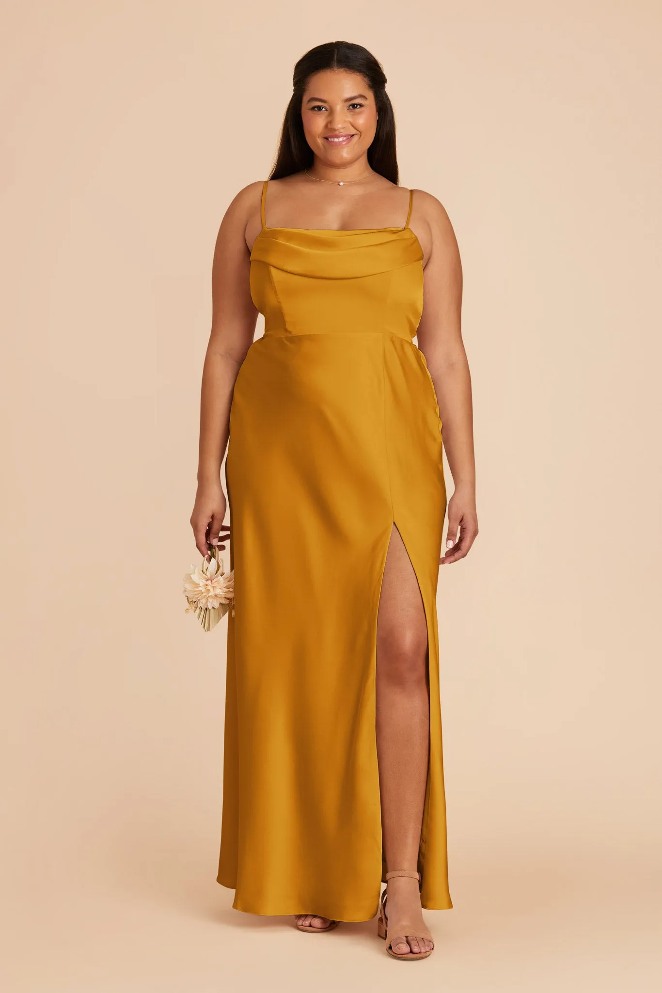 Mia Matte Satin Dress - Butterscotch sold by Birdy Grey product image thumbnail 2