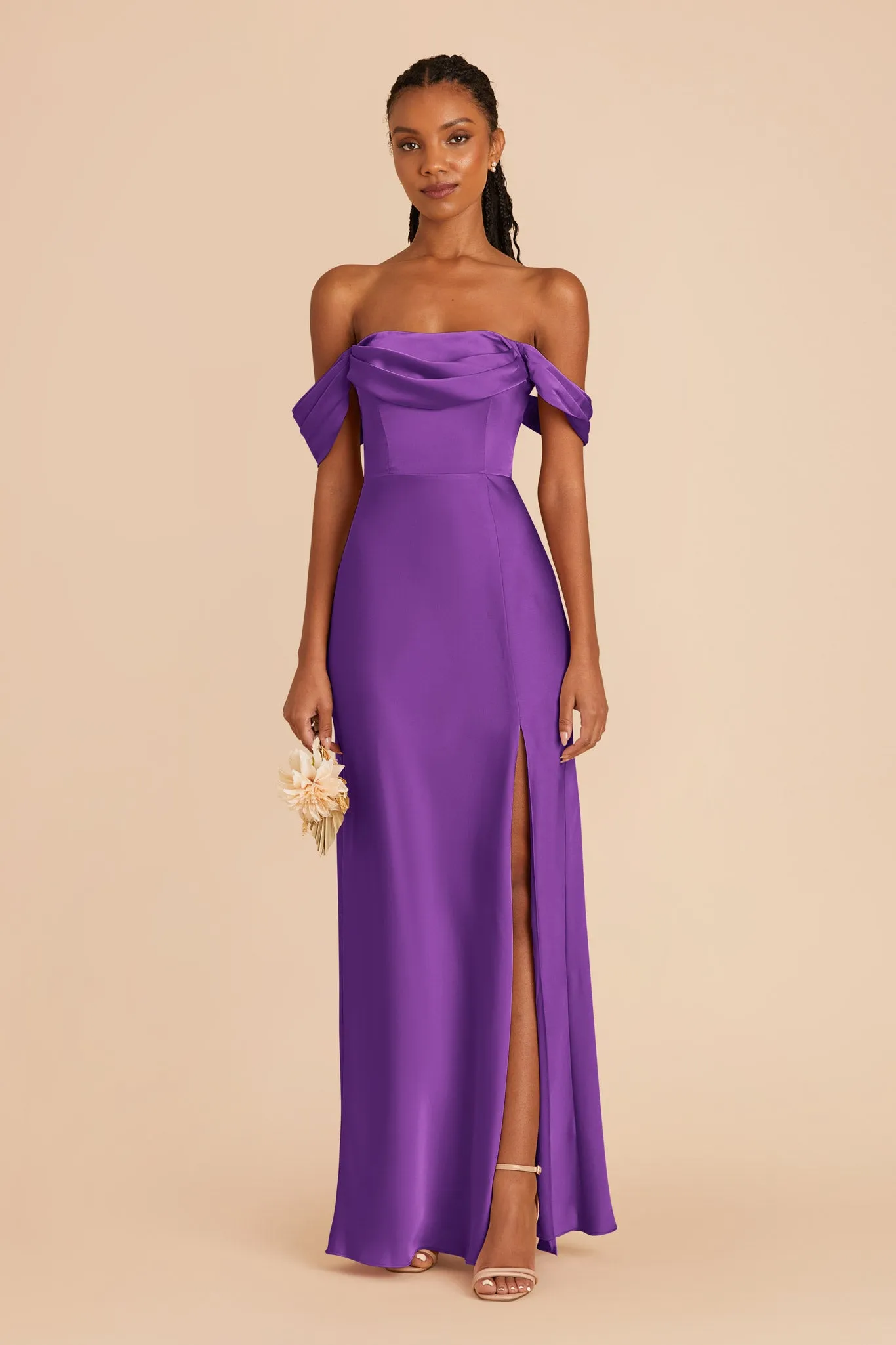 Mia Matte Satin Dress - Amethyst sold by Birdy Grey product image thumbnail 3