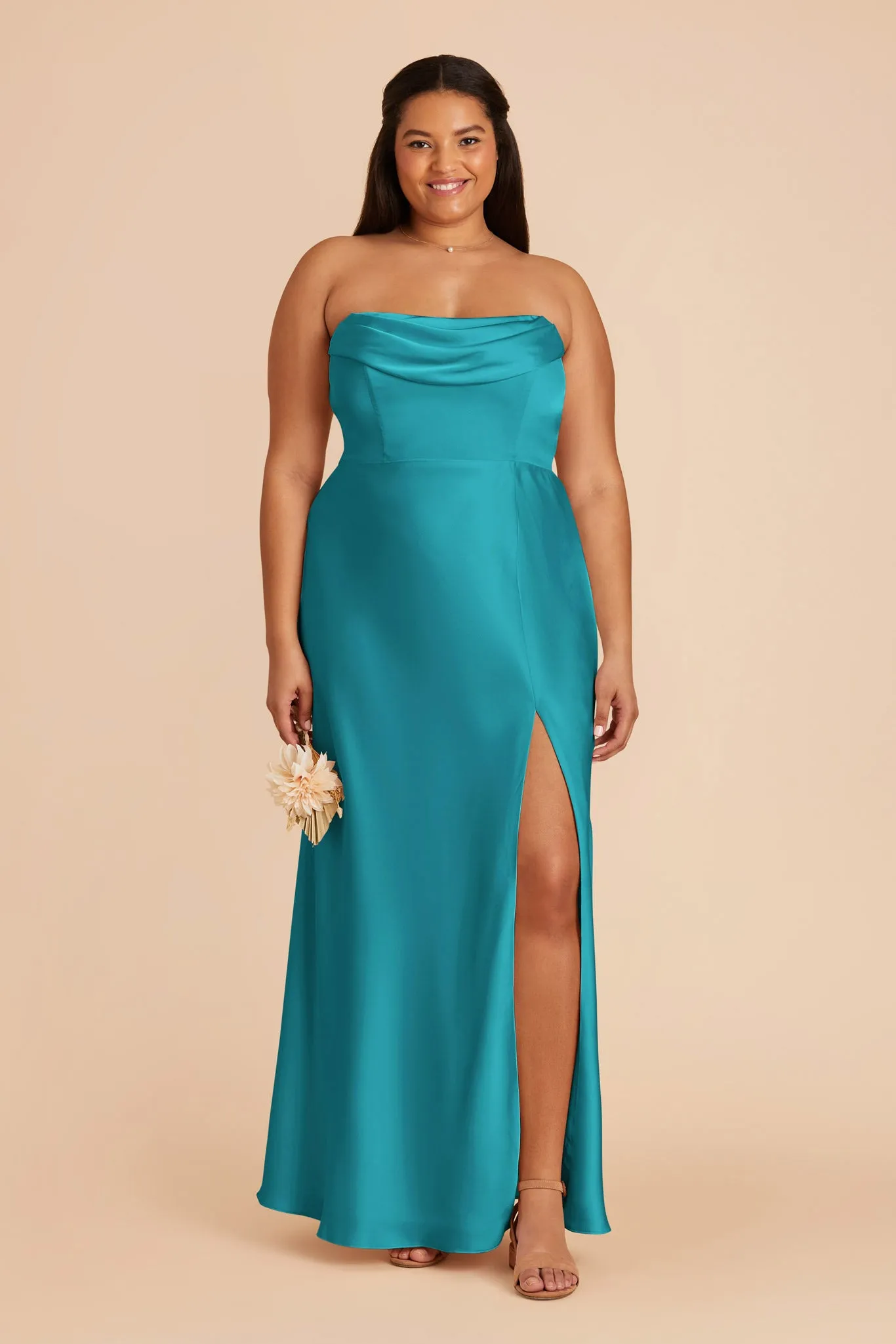 Mia Matte Satin Dress - Teal sold by Birdy Grey product image thumbnail 2