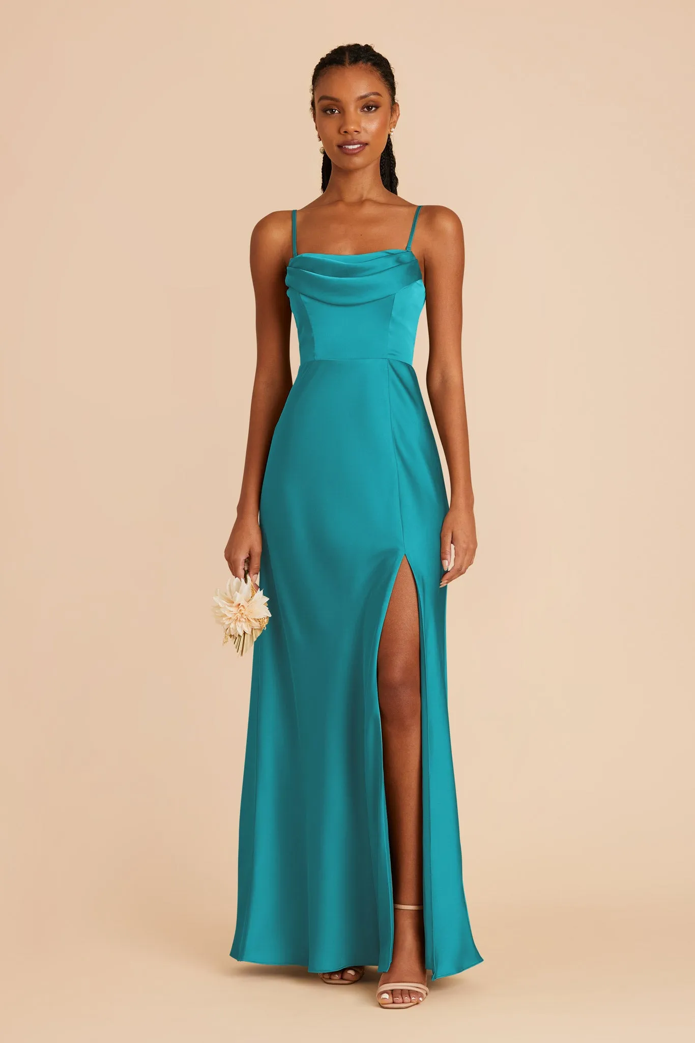 Mia Matte Satin Dress - Teal sold by Birdy Grey product image thumbnail 5