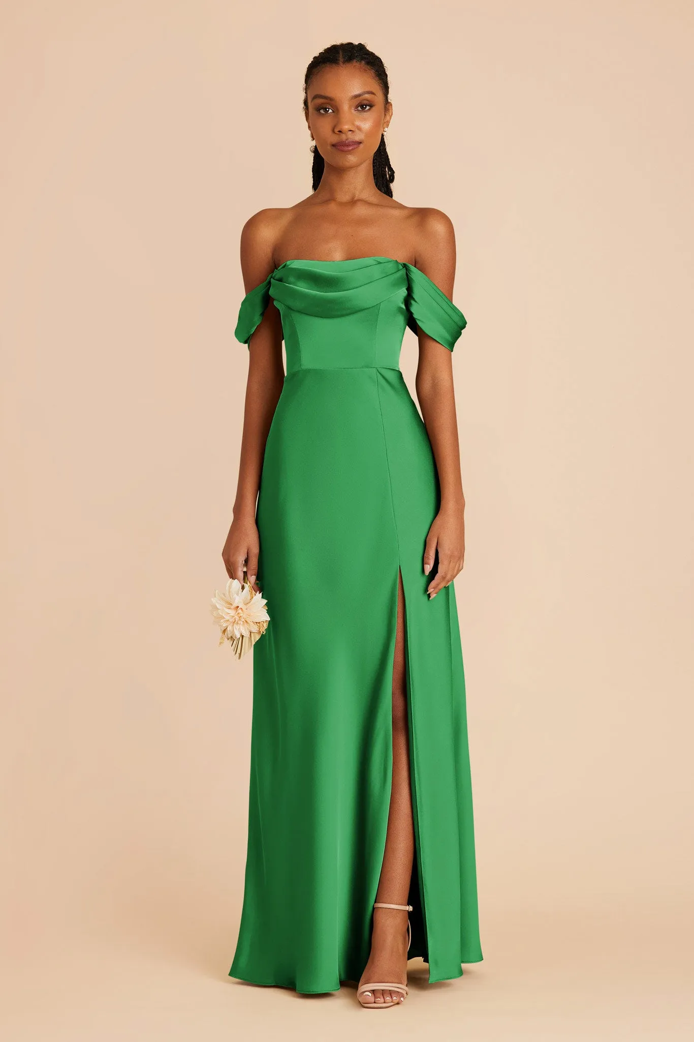 Mia Matte Satin Dress - Kelly Green sold by Birdy Grey