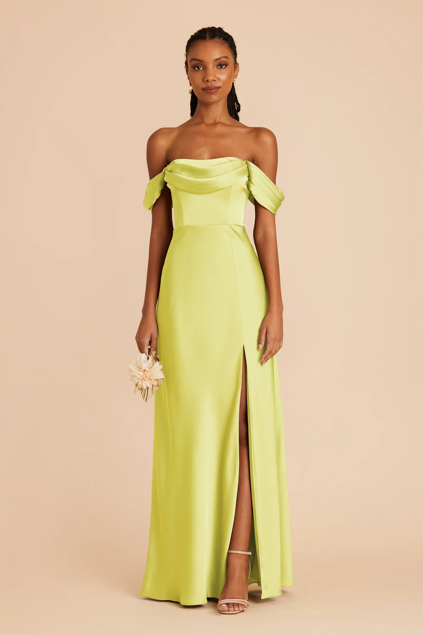 Mia Matte Satin Dress - Chartreuse sold by Birdy Grey product image thumbnail 5