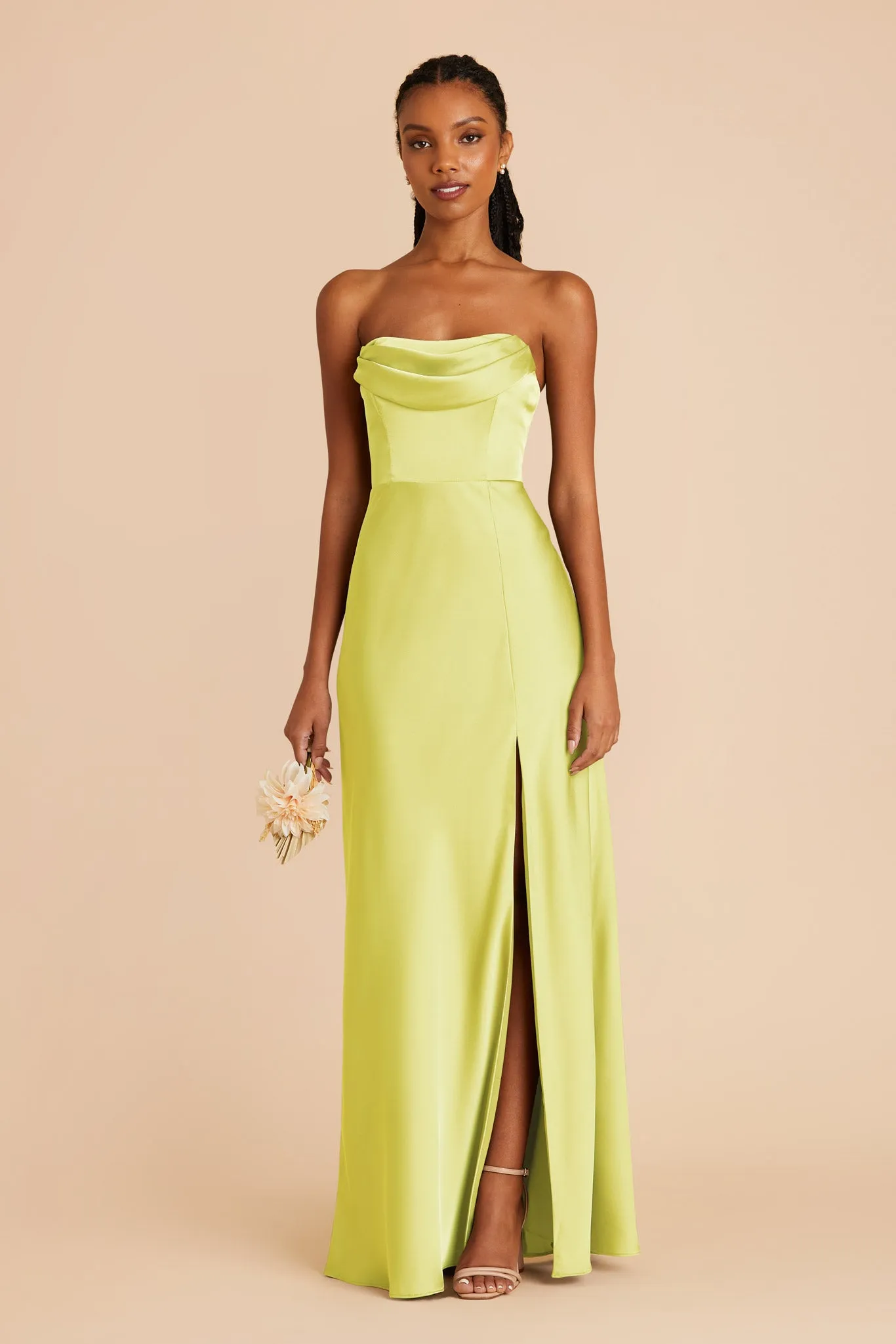 Mia Matte Satin Dress - Chartreuse sold by Birdy Grey product image thumbnail 4