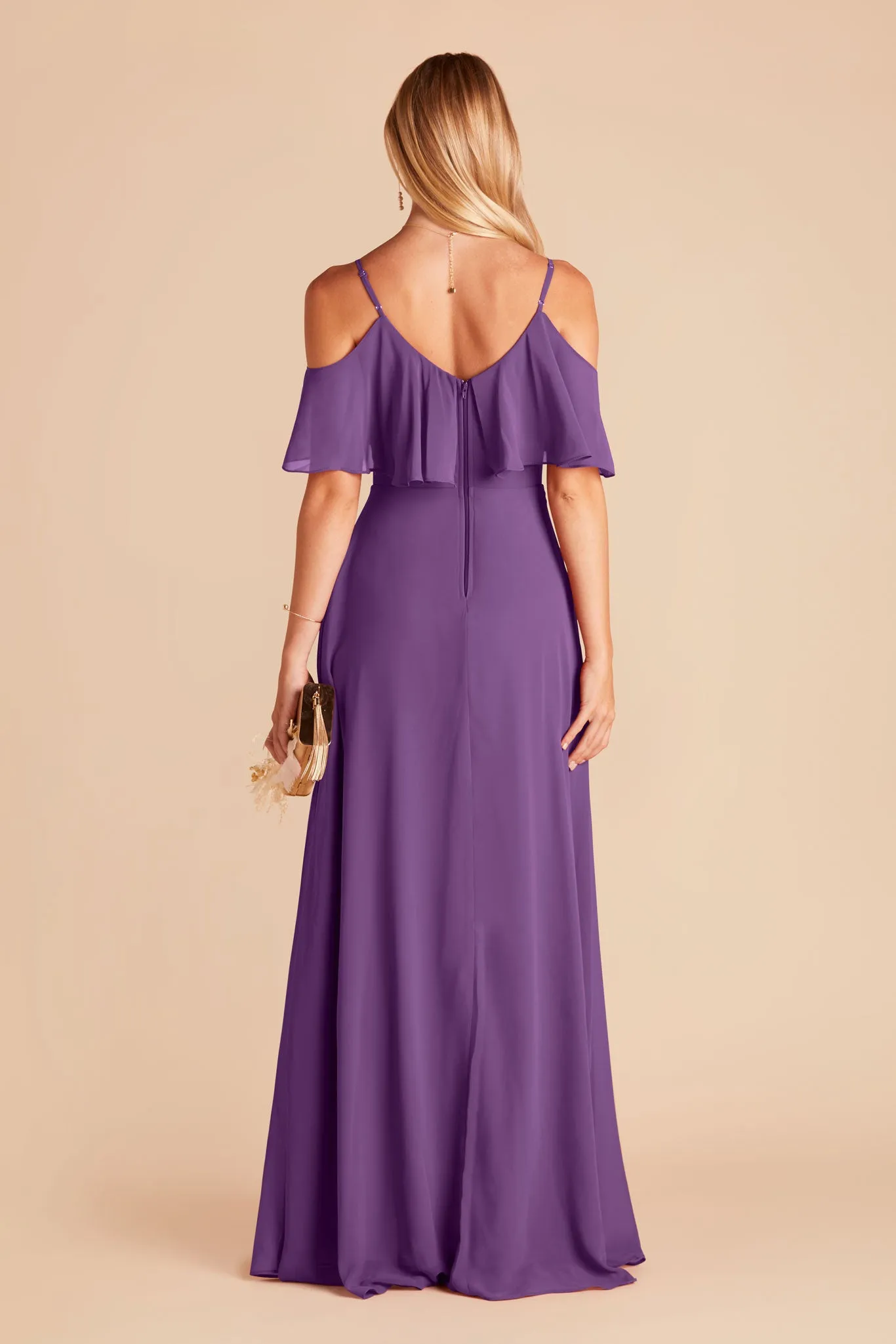Jane Chiffon Dress With Slit - Amethyst sold by Birdy Grey product image thumbnail 5
