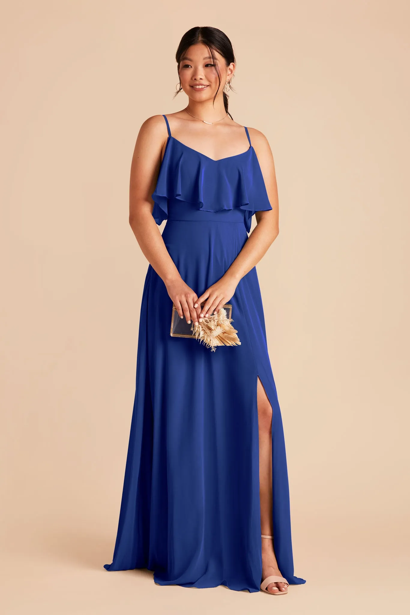 Jane Chiffon Dress With Slit - Cobalt Blue sold by Birdy Grey product image thumbnail 4
