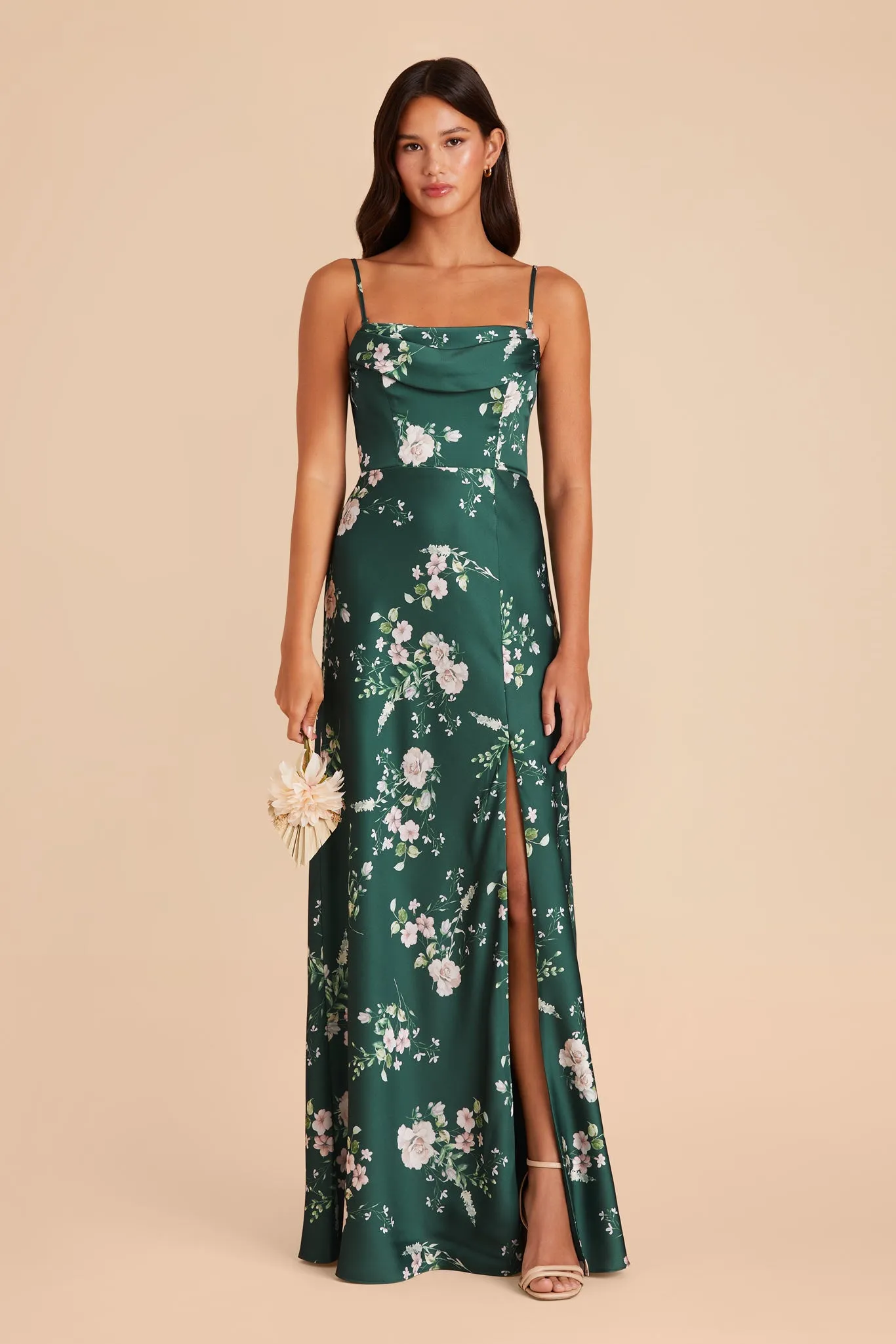 Mia Matte Satin Dress - Emerald Garden Party sold by Birdy Grey product image thumbnail 5