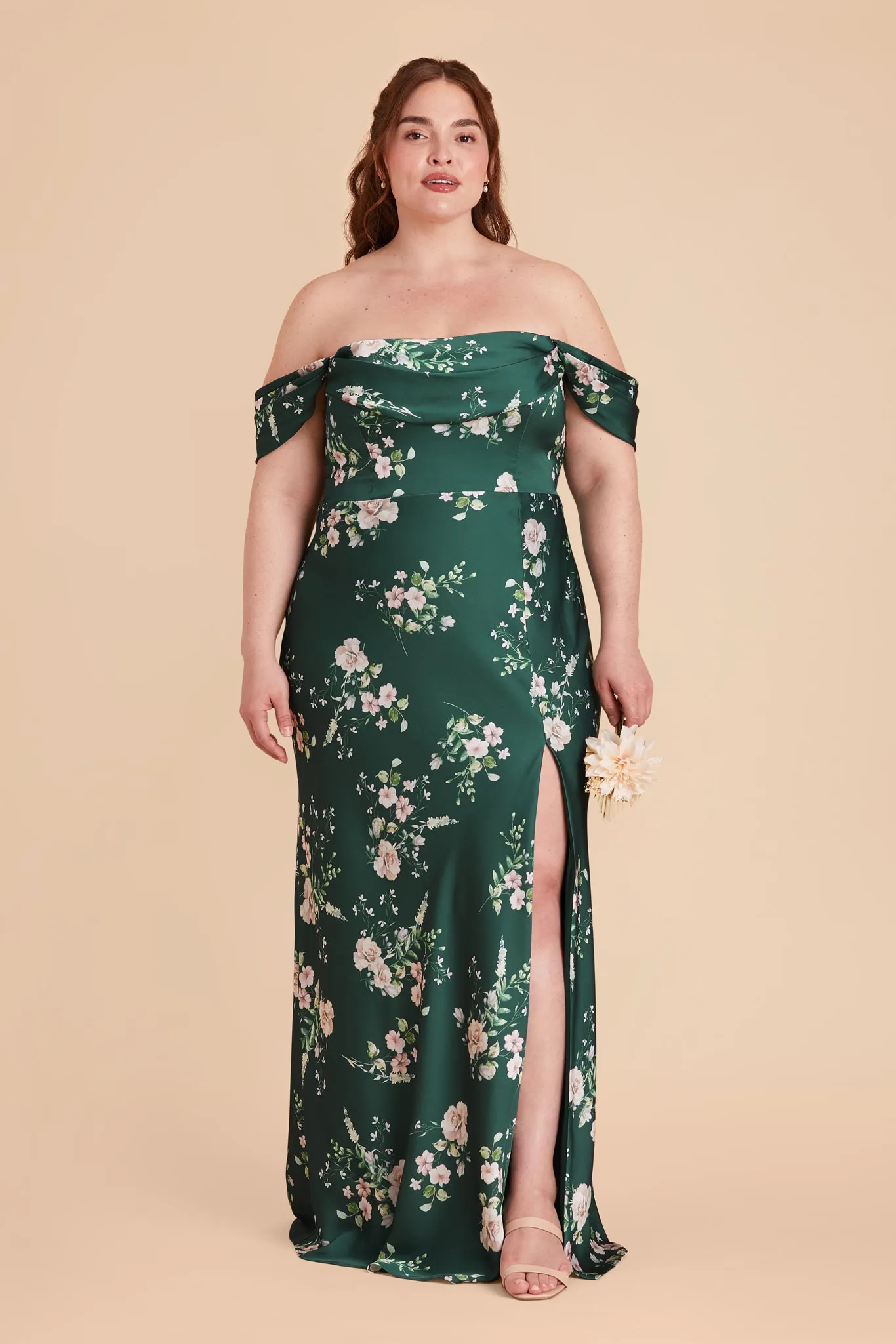 Mia Matte Satin Dress - Emerald Garden Party sold by Birdy Grey product image thumbnail 2
