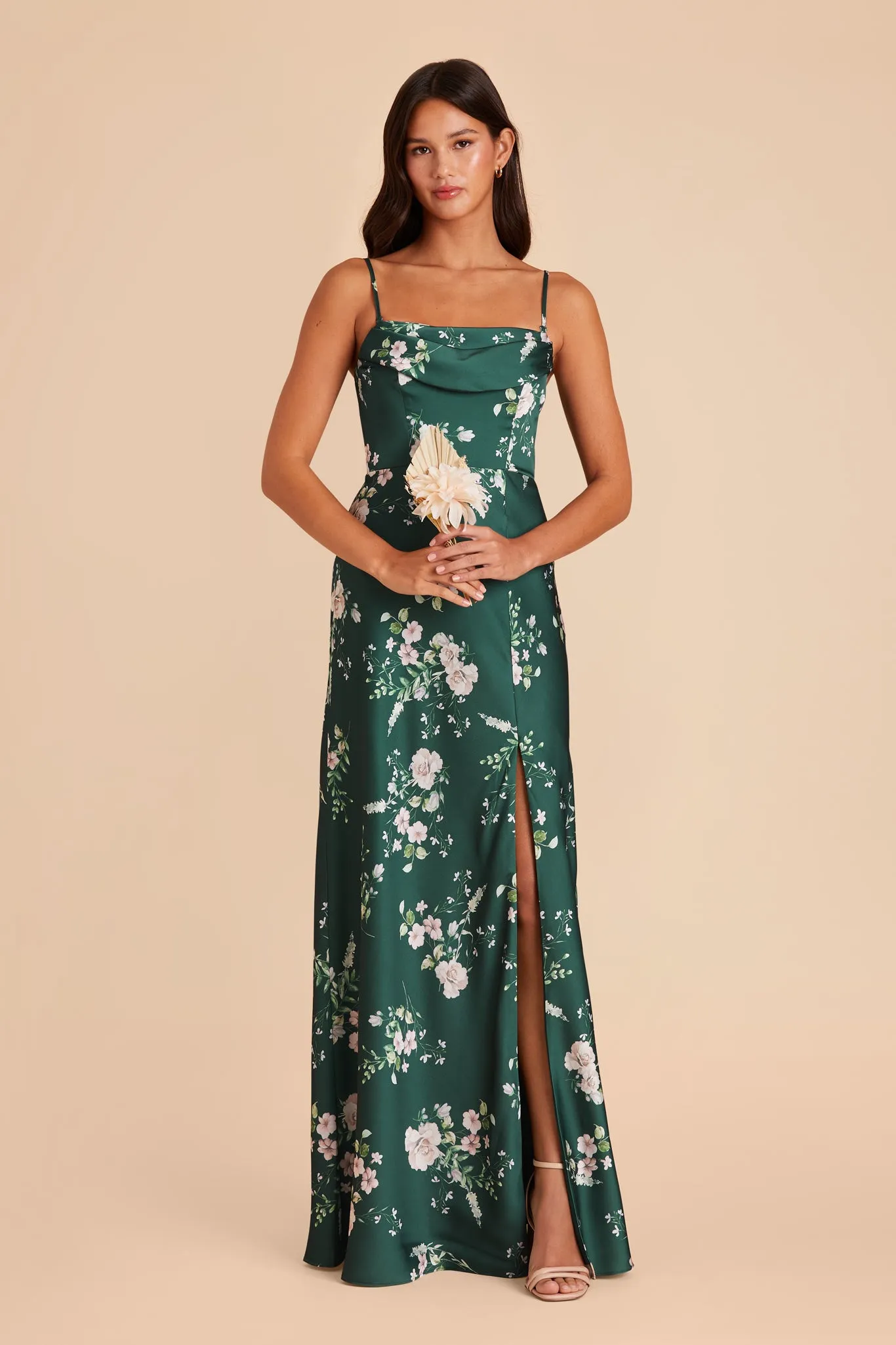 Mia Matte Satin Dress - Emerald Garden Party sold by Birdy Grey product image thumbnail 3