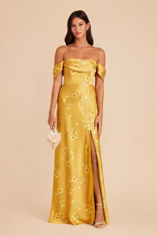 Mia Matte Satin Dress - Marigold Le Fleur sold by Birdy Grey