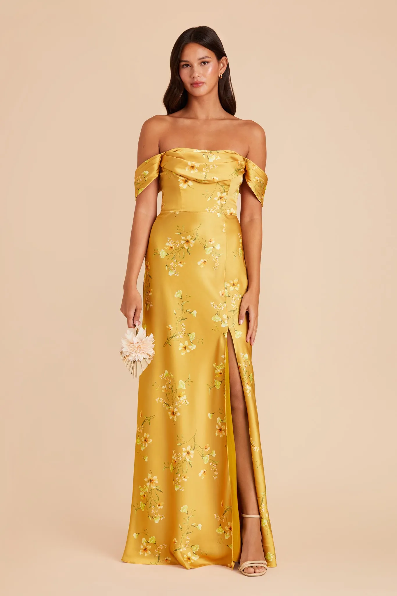 Mia Matte Satin Dress - Marigold Le Fleur sold by Birdy Grey