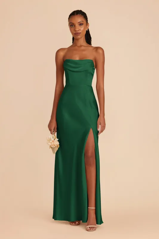 Mia Matte Satin Dress - Forest Green sold by Birdy Grey