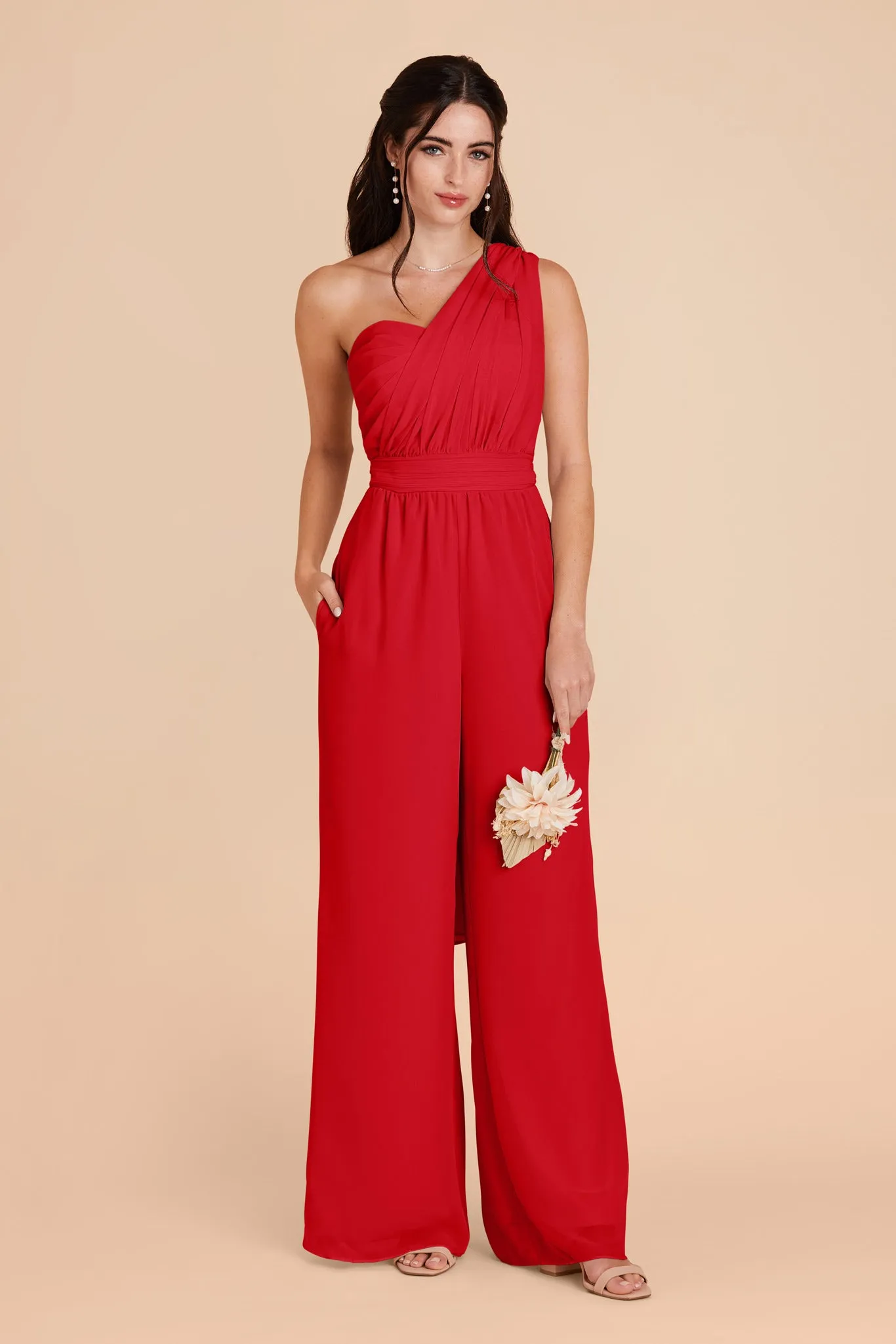 Gigi Chiffon Jumpsuit - Ruby Red sold by Birdy Grey product image thumbnail 4