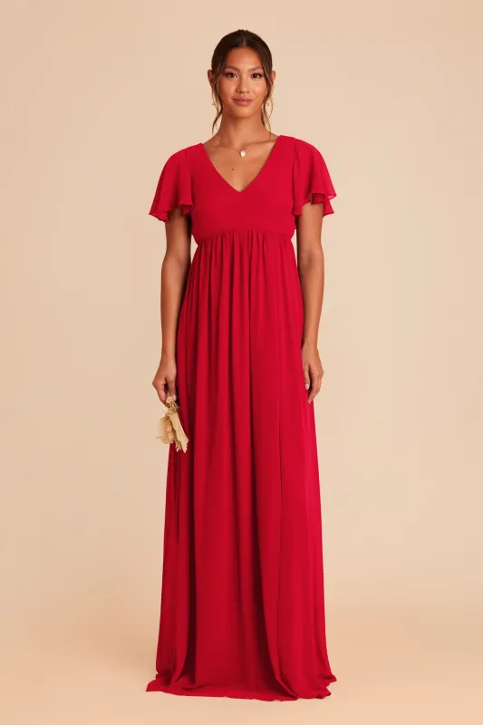 Hannah Chiffon Dress - Ruby Red sold by Birdy Grey
