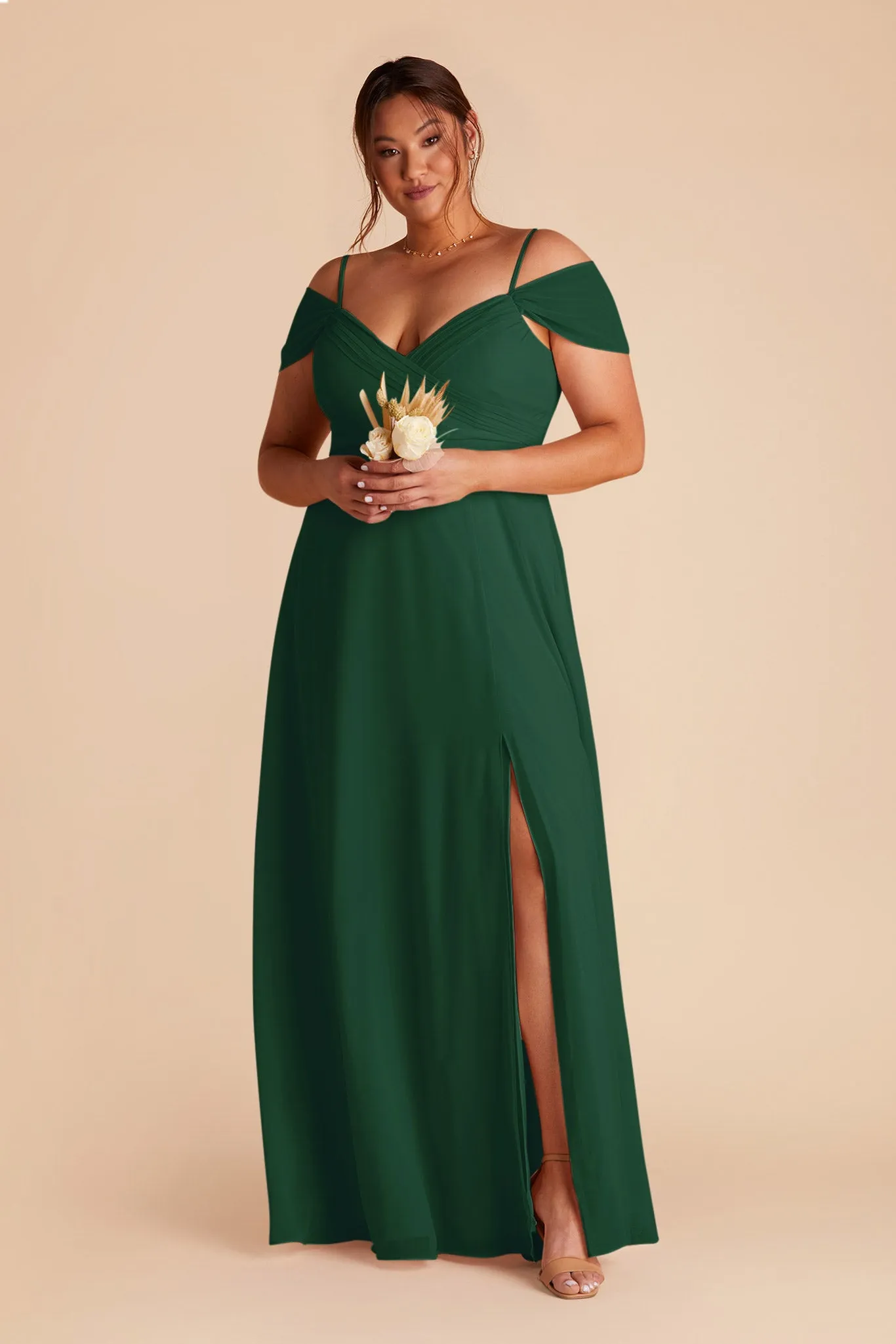 Spence Chiffon Dress With Slit - Forest Green sold by Birdy Grey product image thumbnail 2