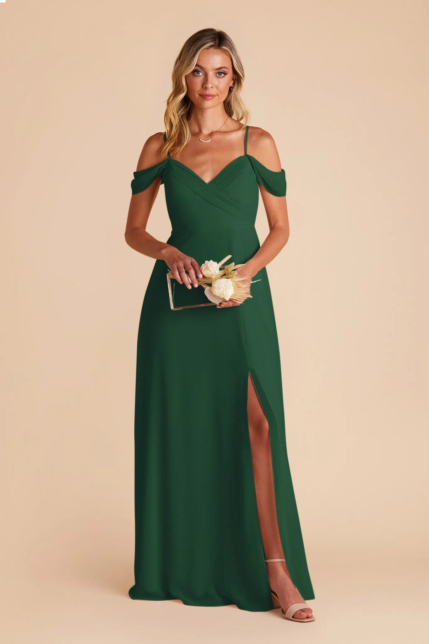 Spence Chiffon Dress With Slit - Forest Green sold by Birdy Grey product image thumbnail 4