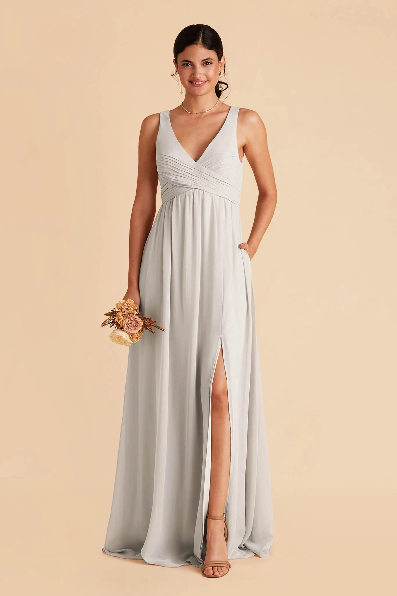 Laurie Chiffon Dress - Dove Gray sold by Birdy Grey product image thumbnail 5