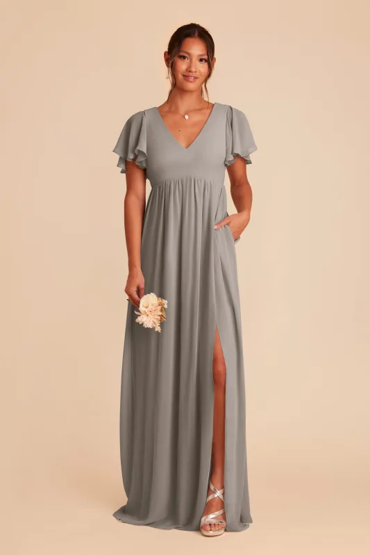 Hannah Chiffon Dress - Silver sold by Birdy Grey