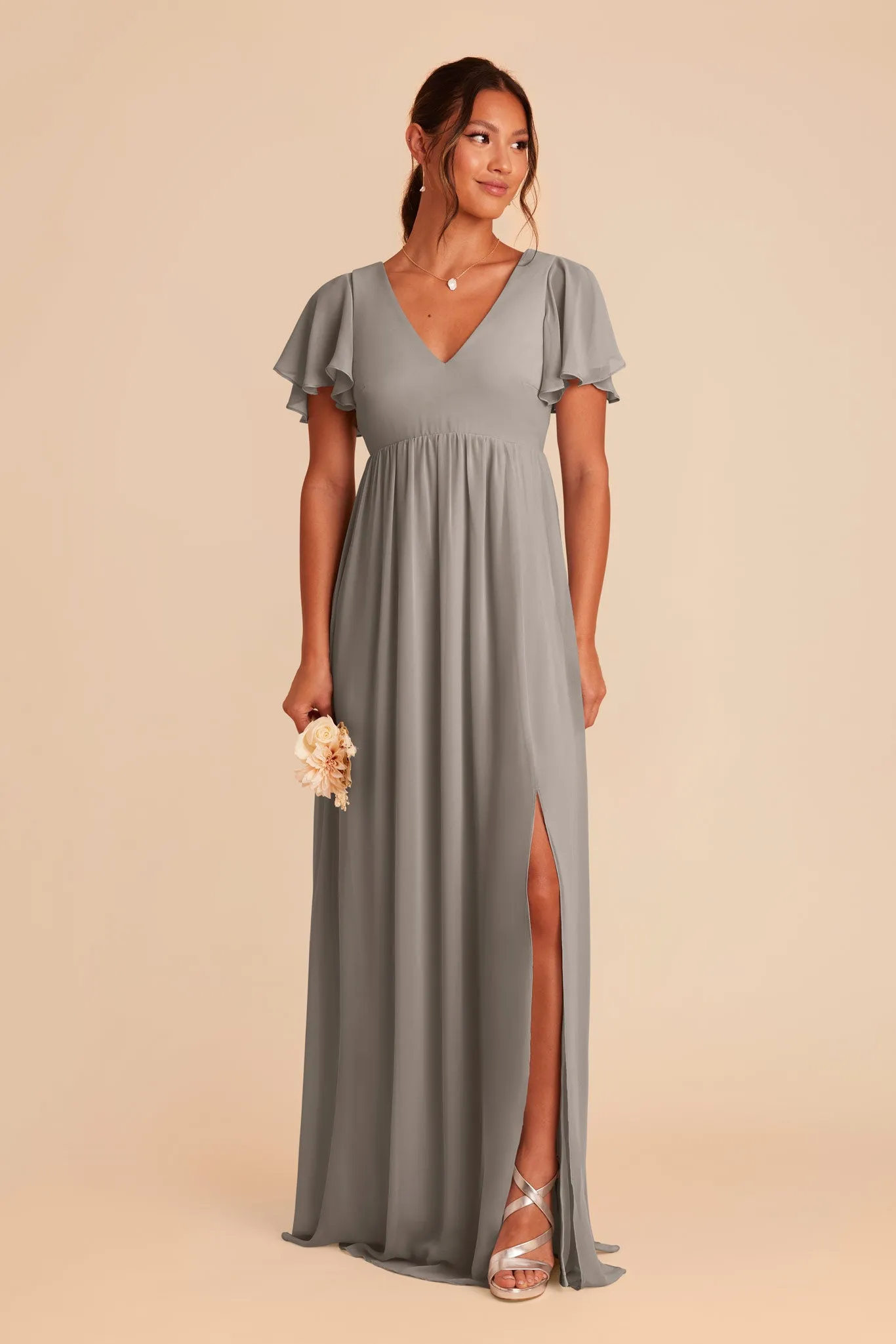 Hannah Chiffon Dress - Silver sold by Birdy Grey product image thumbnail 4