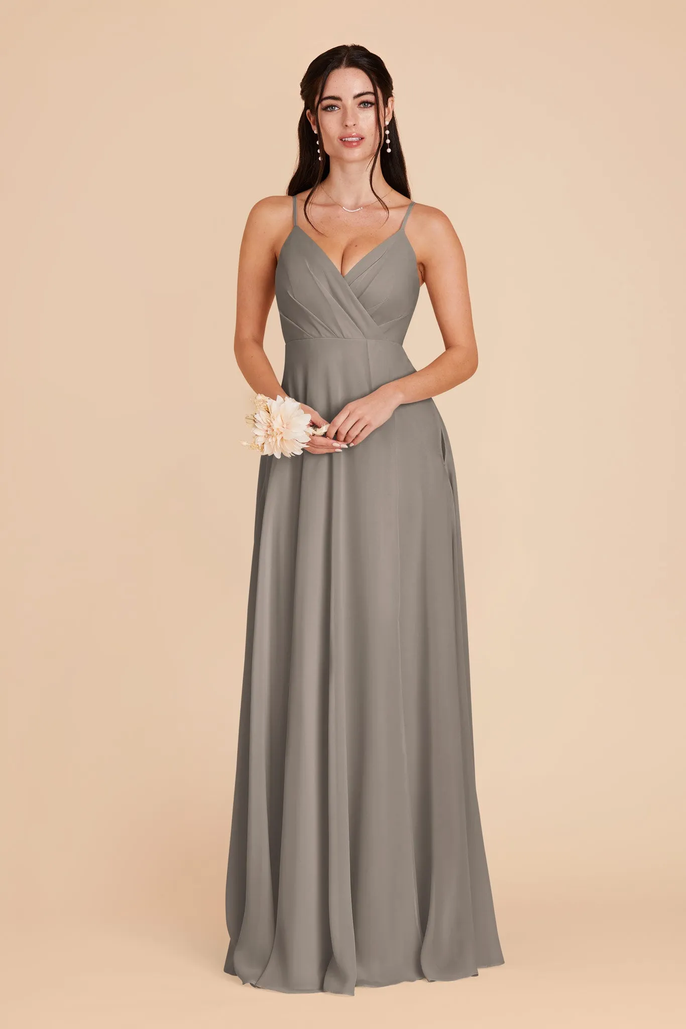 Kaia Chiffon Dress - Silver sold by Birdy Grey