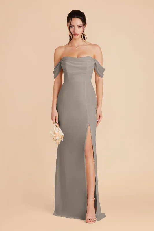 Mira Chiffon Dress - Silver sold by Birdy Grey