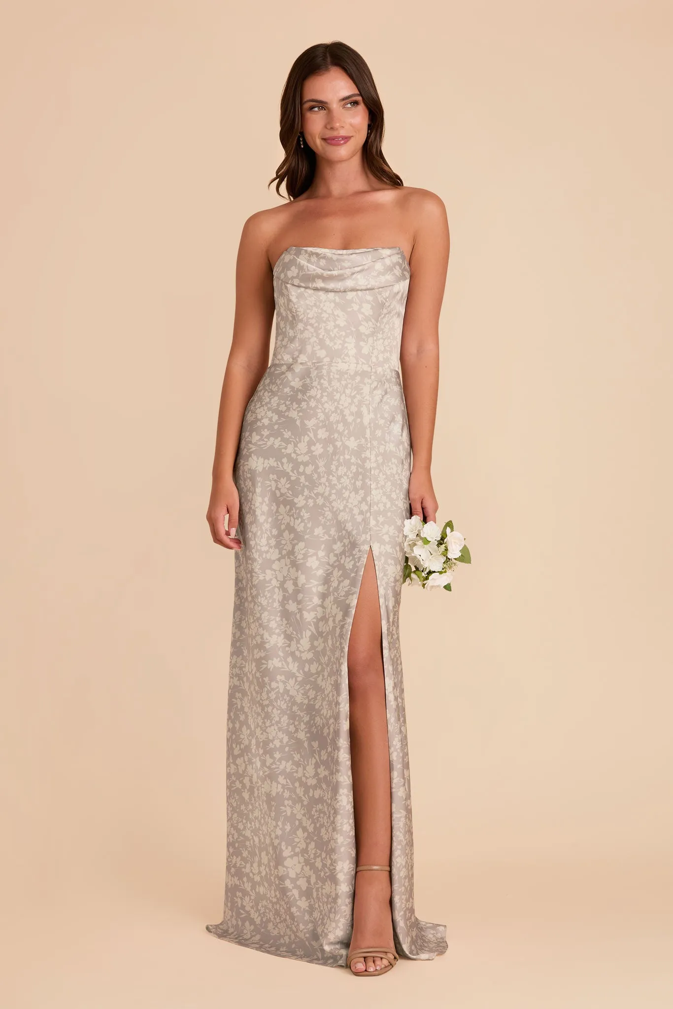 Mia Matte Satin Dress - Almond Dreamy Floral sold by Birdy Grey product image thumbnail 3