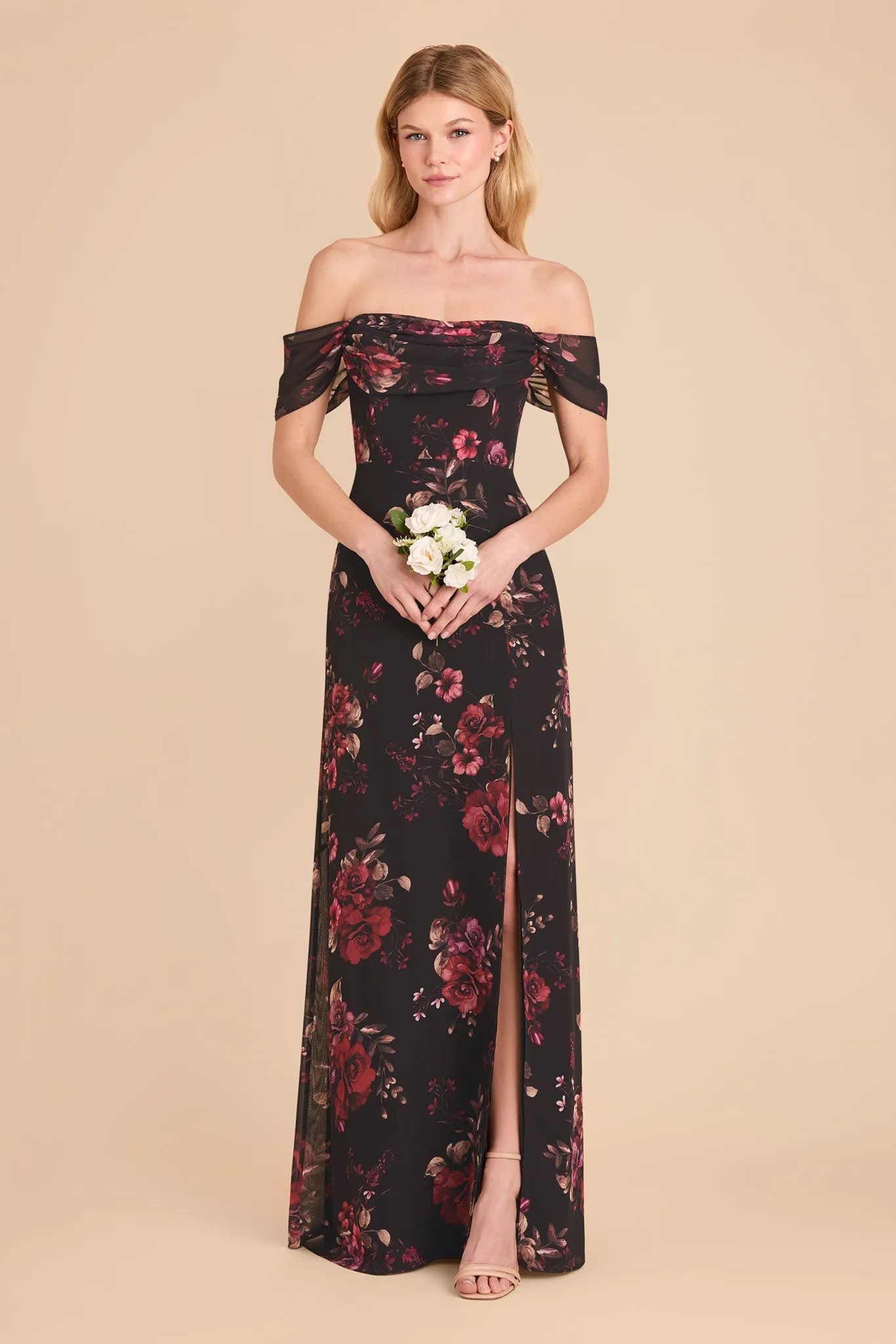 Mira Chiffon Dress - Black Fleurs D'Amour sold by Birdy Grey product image thumbnail 4